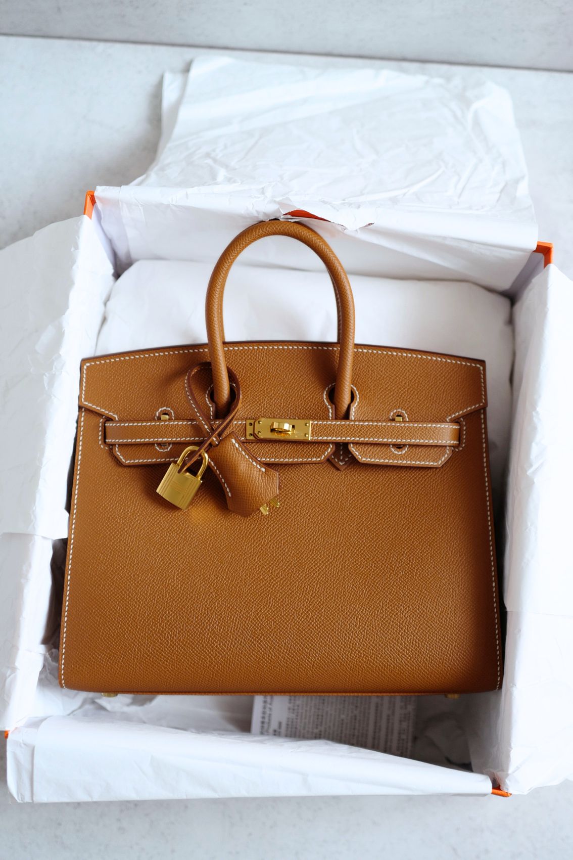 Hermès Birkin 25 Gold Epsom Sellier Gold Hardware 2022 U Stamp