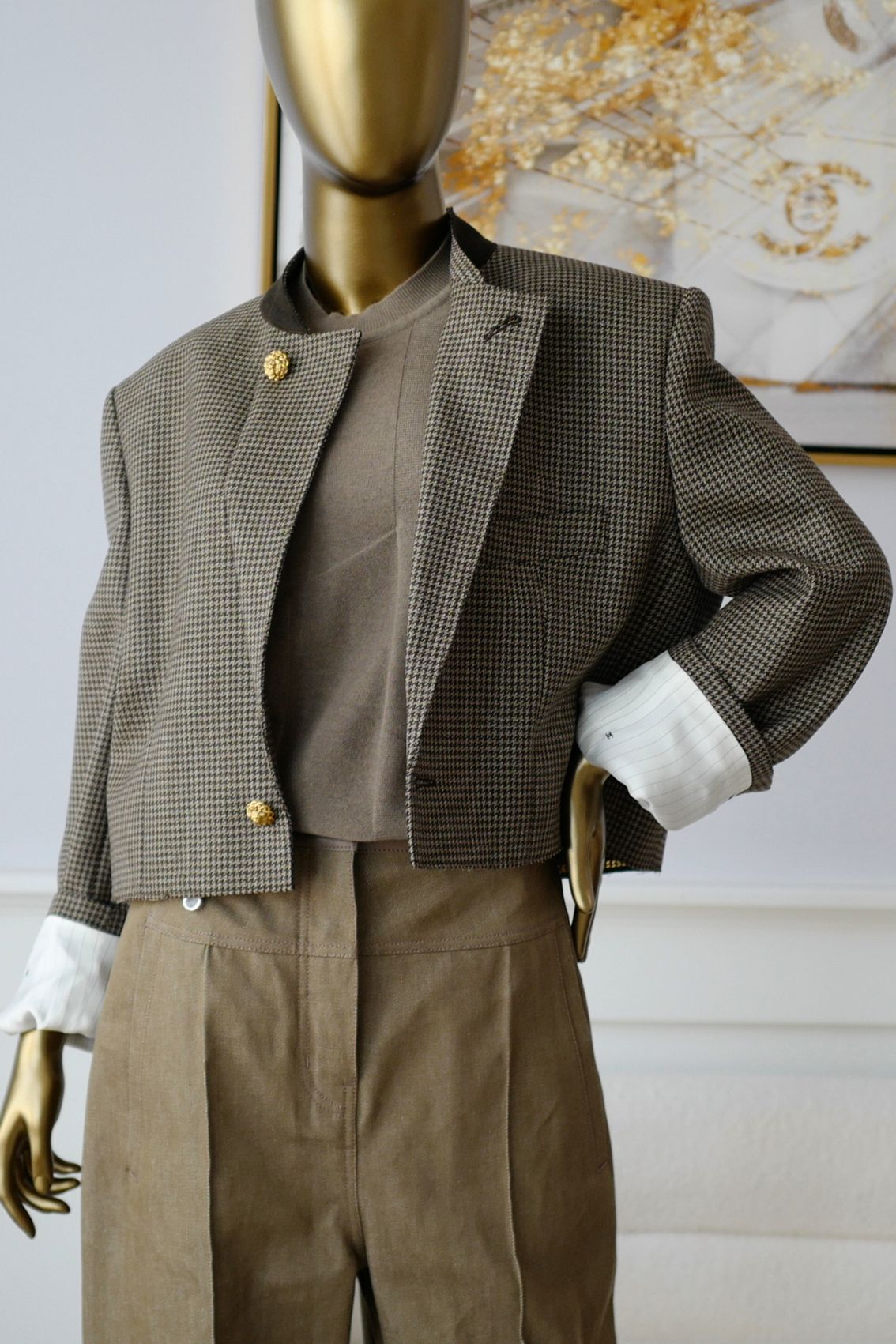 Chanel 26S spring summer Matthieu Blazy Jacket Brown Ecru/Wool size 36
