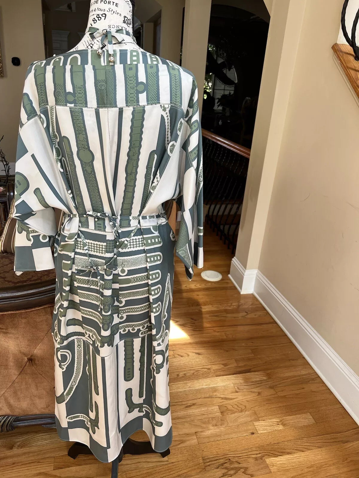 NEW Hermes FW23 Runway Dress Le Tresor De Medor In vert sauge size 34 $9K Retail