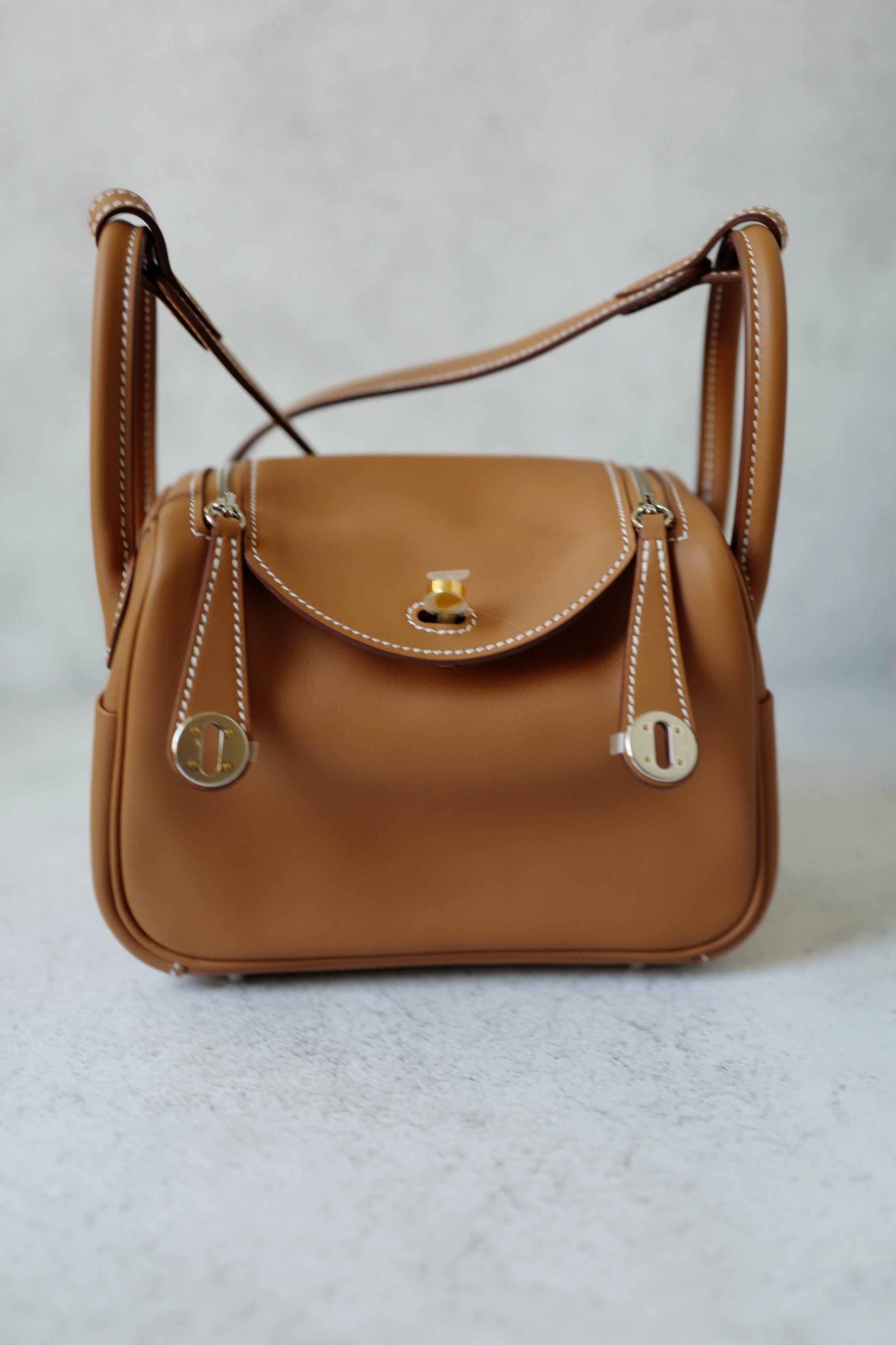 BNIB Hermès Lindy Mini II Bag Swift Leather Gold 37 Electrum Silver/Gold Hardware