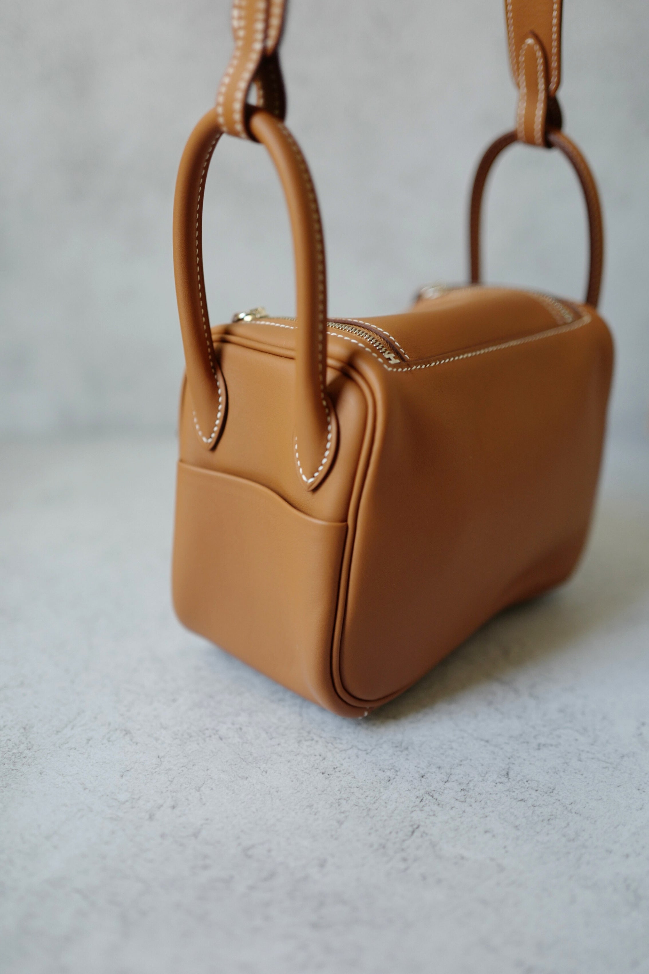 BNIB Hermès Lindy Mini II Bag Swift Leather Gold 37 Electrum Silver/Gold Hardware