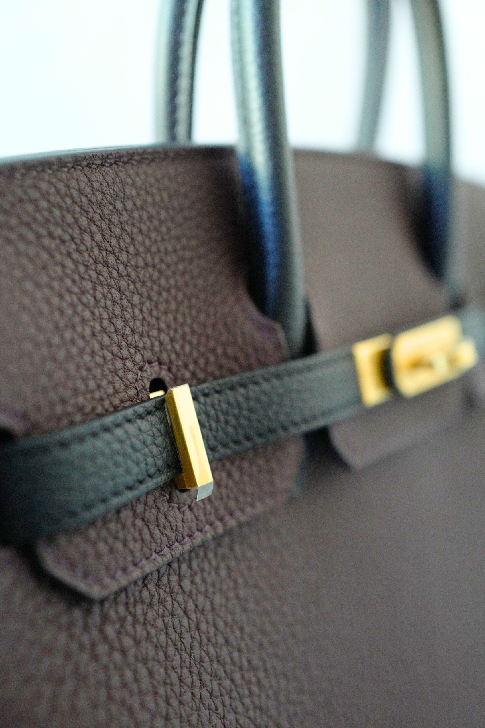 Hermès Birkin 25 HSS Rouge Sellier/Noir Black Togo Leather Gold HW Stamp K