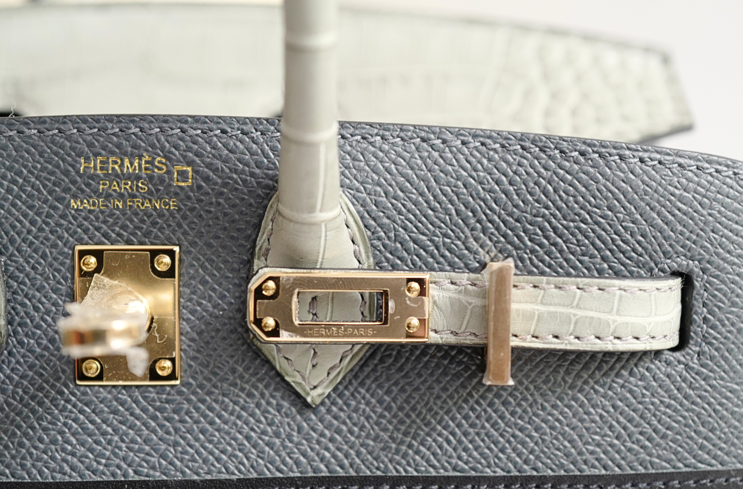 BNIB Hermès Birkin 20 Sellier Faubourg “Rainy Days” Alligator & Epsom Gris Misty PHW 2025