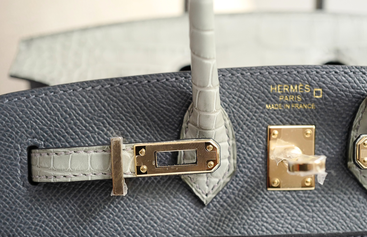 BNIB Hermès Birkin 20 Sellier Faubourg “Rainy Days” Alligator & Epsom Gris Misty PHW 2025
