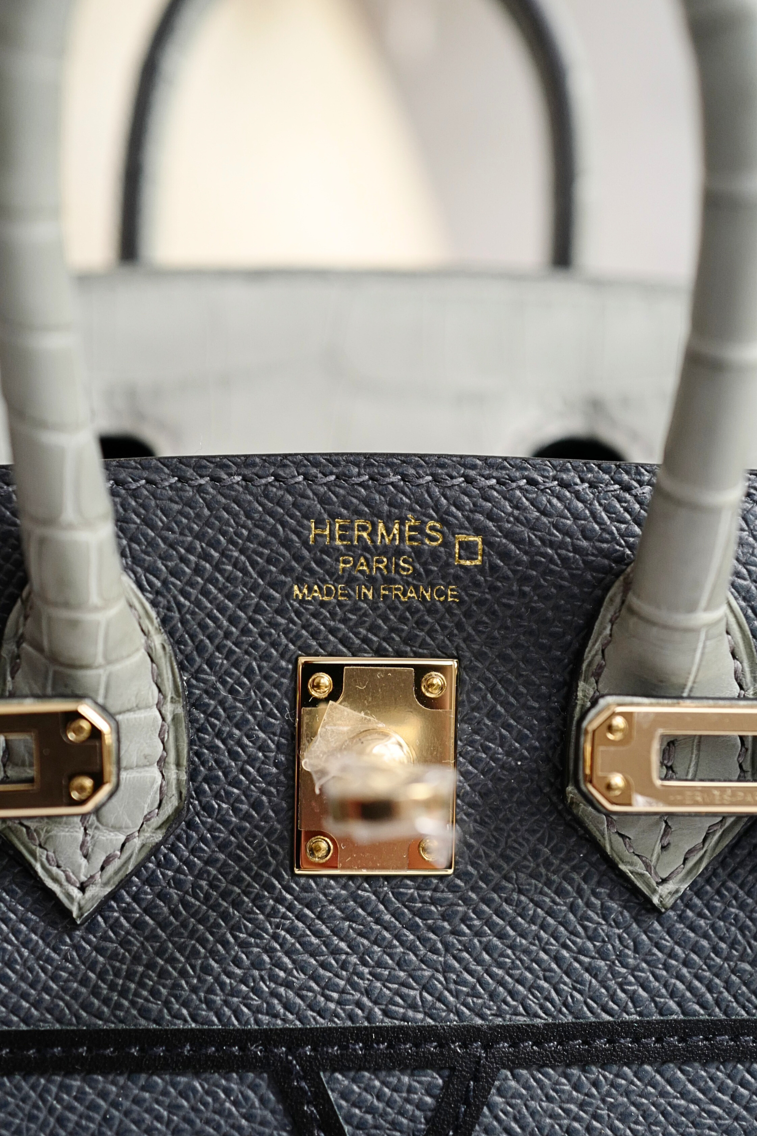 BNIB Hermès Birkin 20 Sellier Faubourg “Rainy Days” Alligator & Epsom Gris Misty PHW 2025
