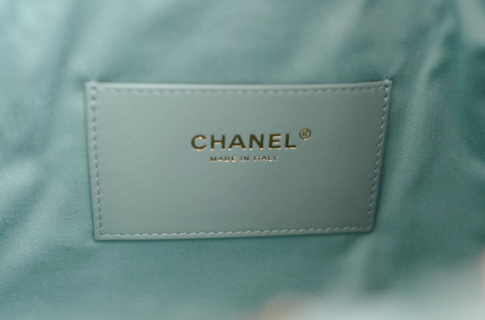 NEW CHANEL Spring-Summer 2025 25S Small Hobo Bag Grained Calfskin Light Green