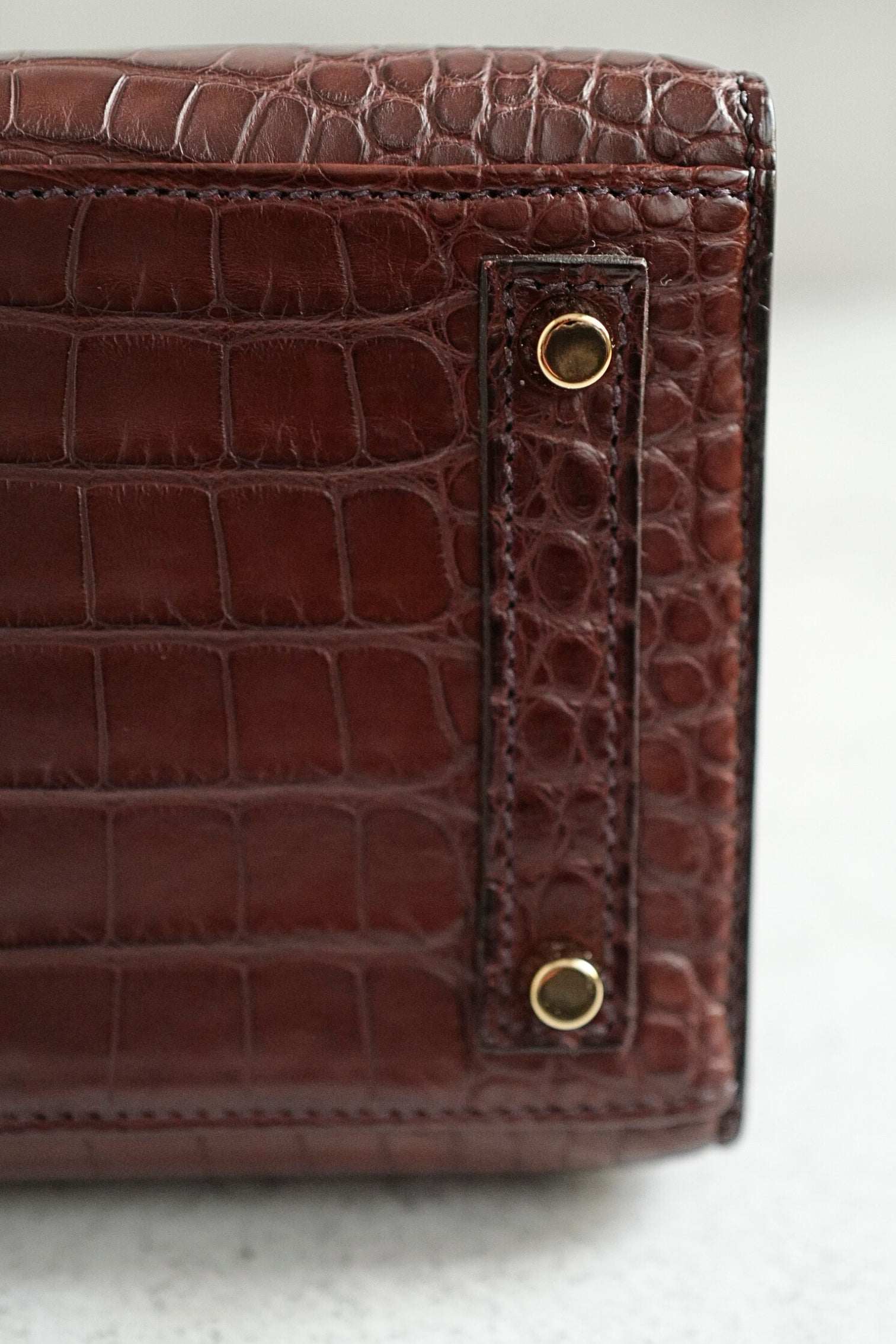 HERMÈS Birkin Sellier 20 Havane Matte Alligator with Gold Hardware