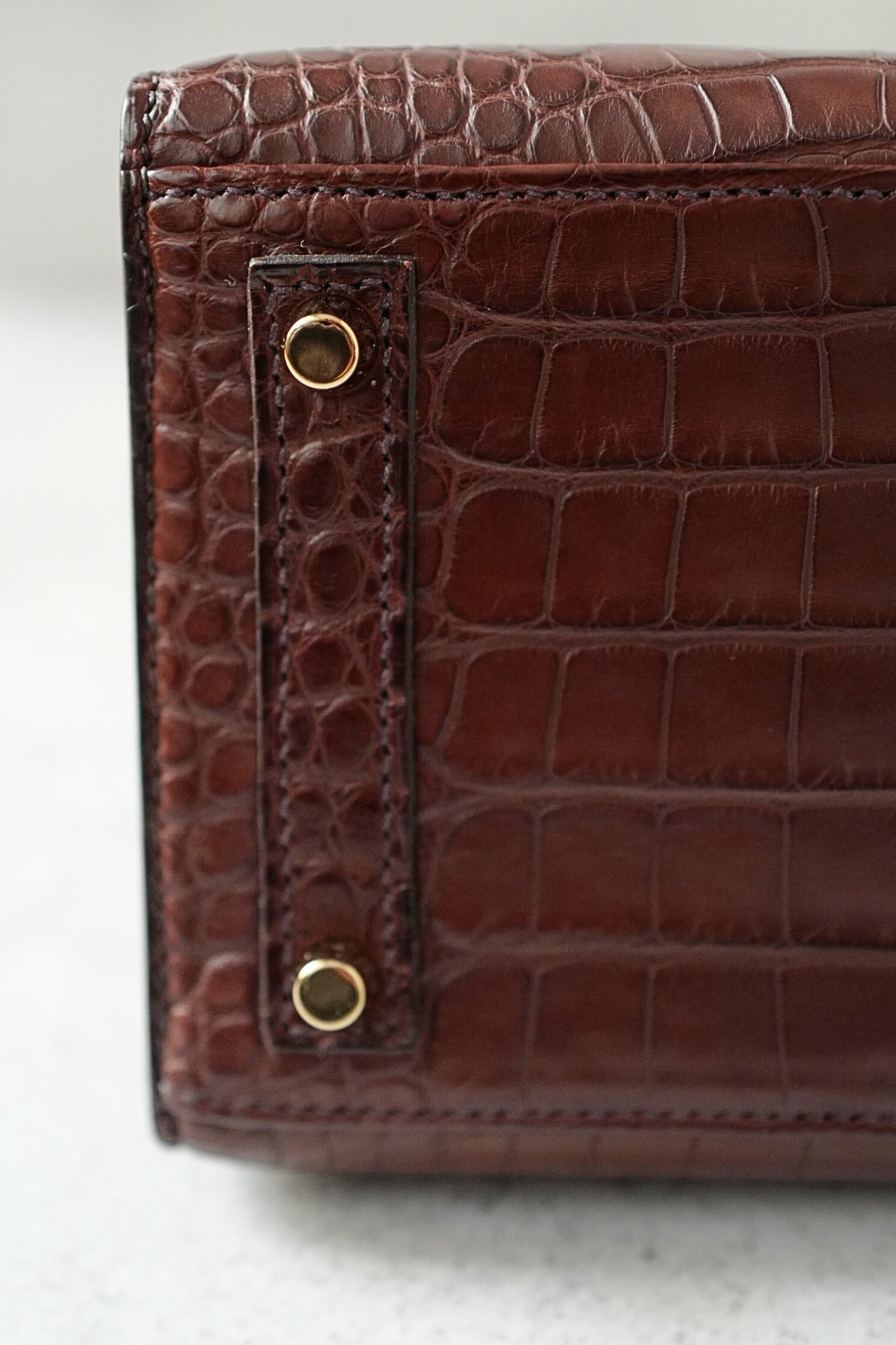 HERMÈS Birkin Sellier 20 Havane Matte Alligator with Gold Hardware