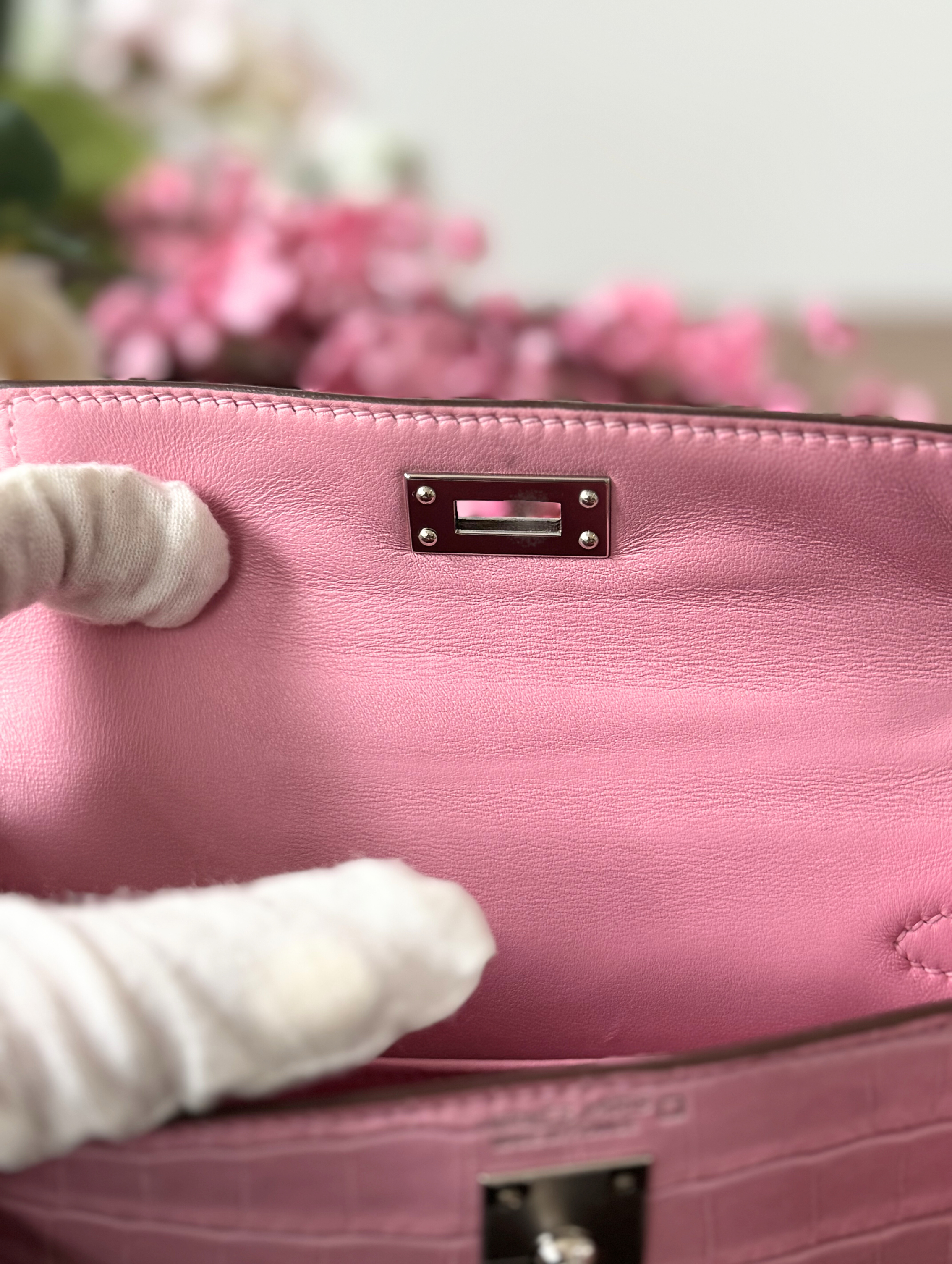 Hermès Mini Kelly 20 5P Pink Matte Alligator with Palladium Hardware