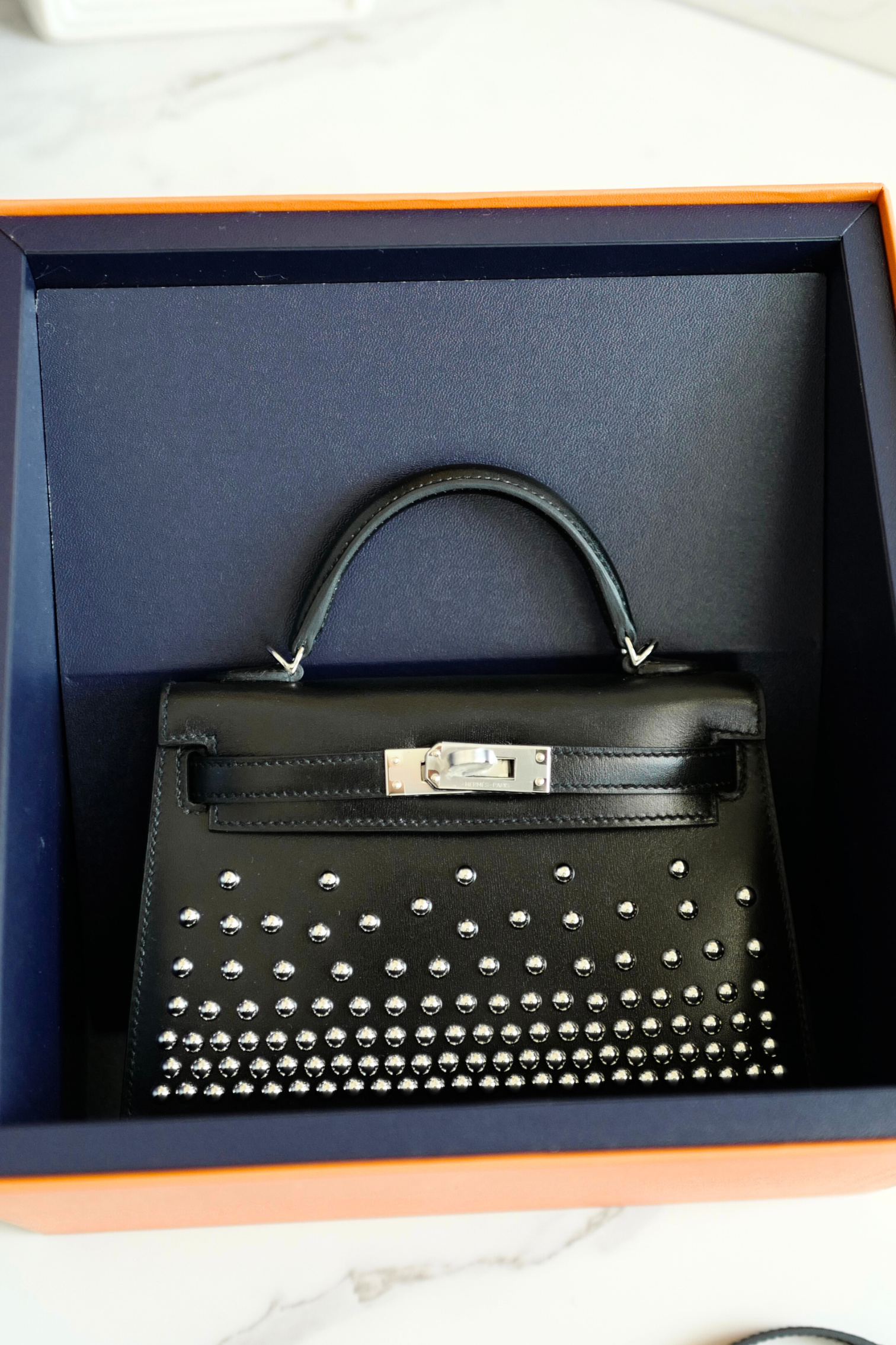 BNIB Hermès Kelly 20 Clouté Studded with Palladium Hardware