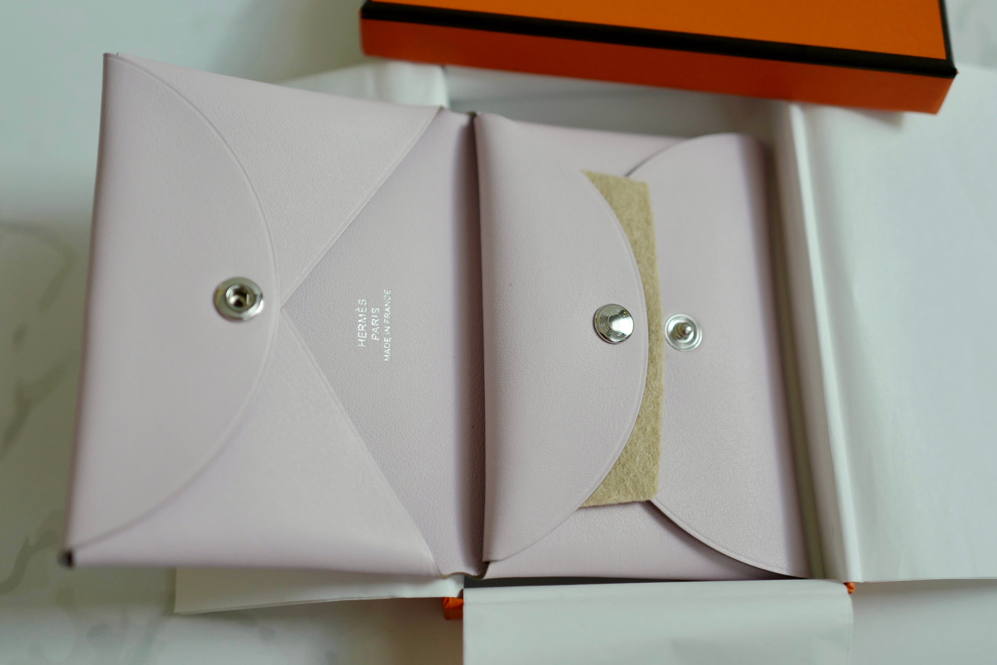 BNIB Hermes Calvi Duo in Spring Owl Veau Swift Card Holder PHW