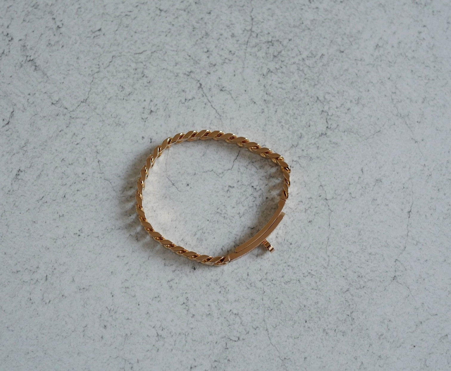 Hermès Kelly Gourmette Bracelet SH Very Small Model Rose Gold with Diamonds SH