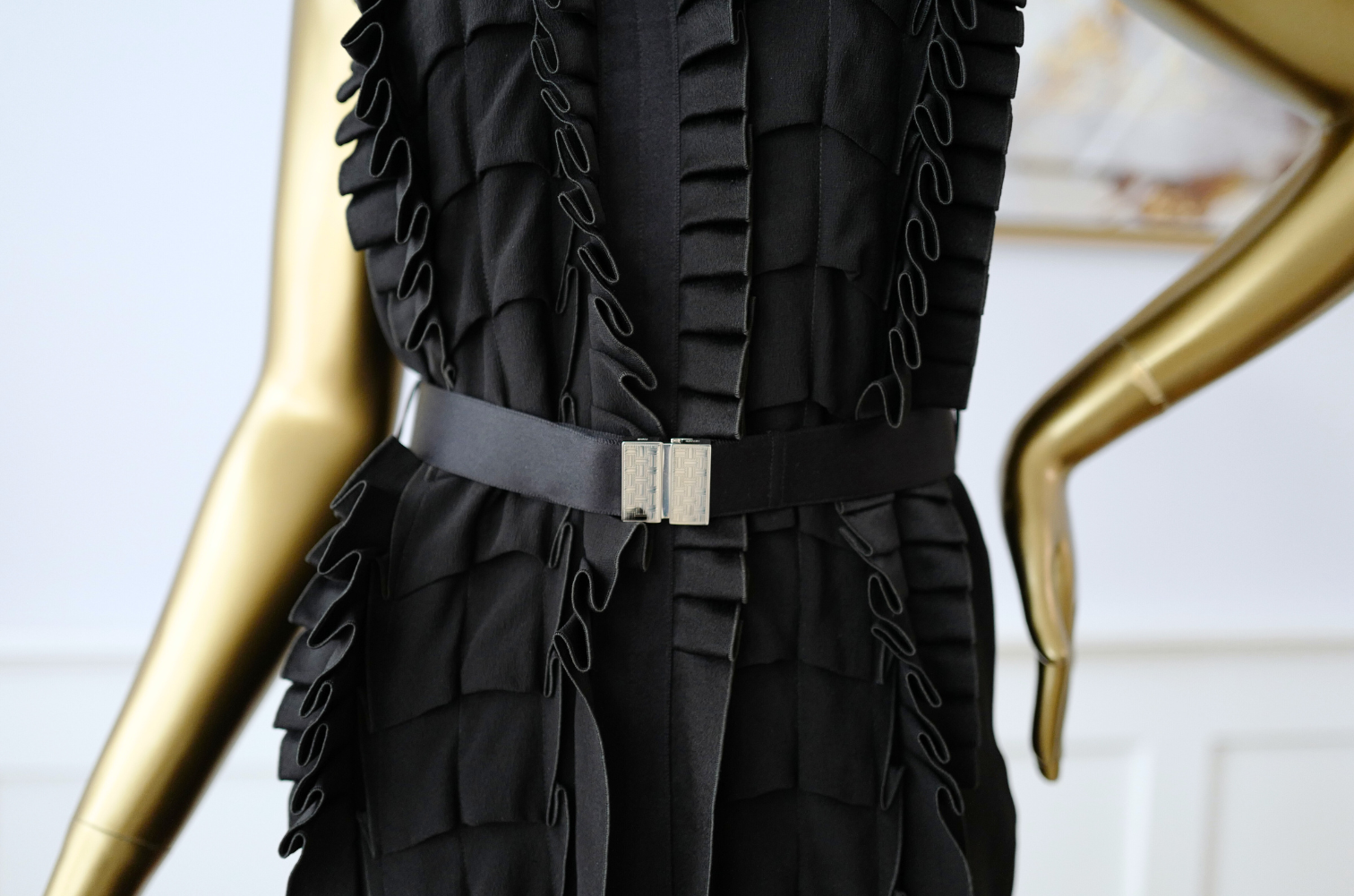 Hermes Long Pleated Dress Noir Size 34 Runway FW23 Limited Edition -SOLD OUT