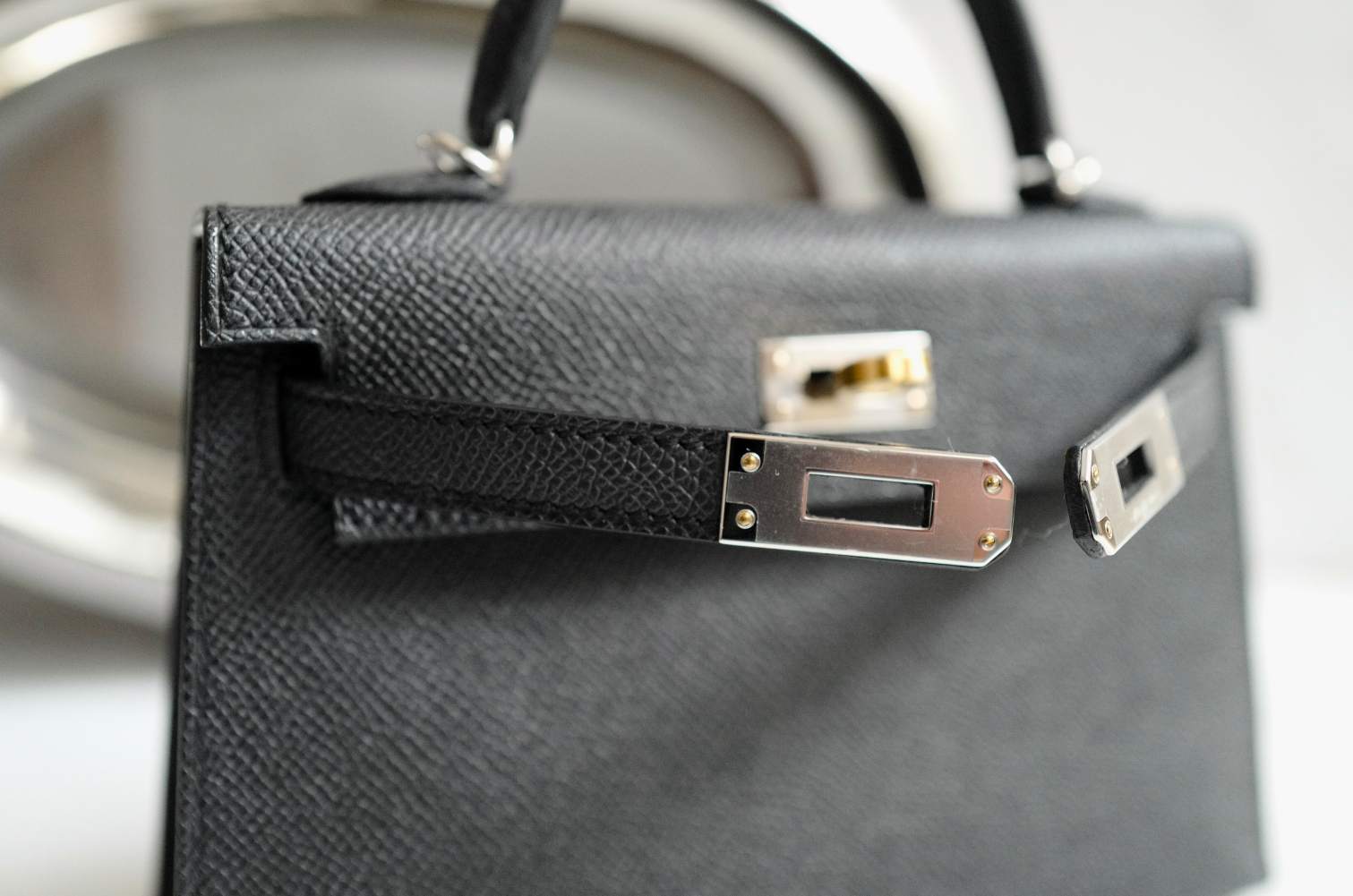 BNIB Hermes Mini Kelly Noir Black Epsom Electrum Hardware 2025