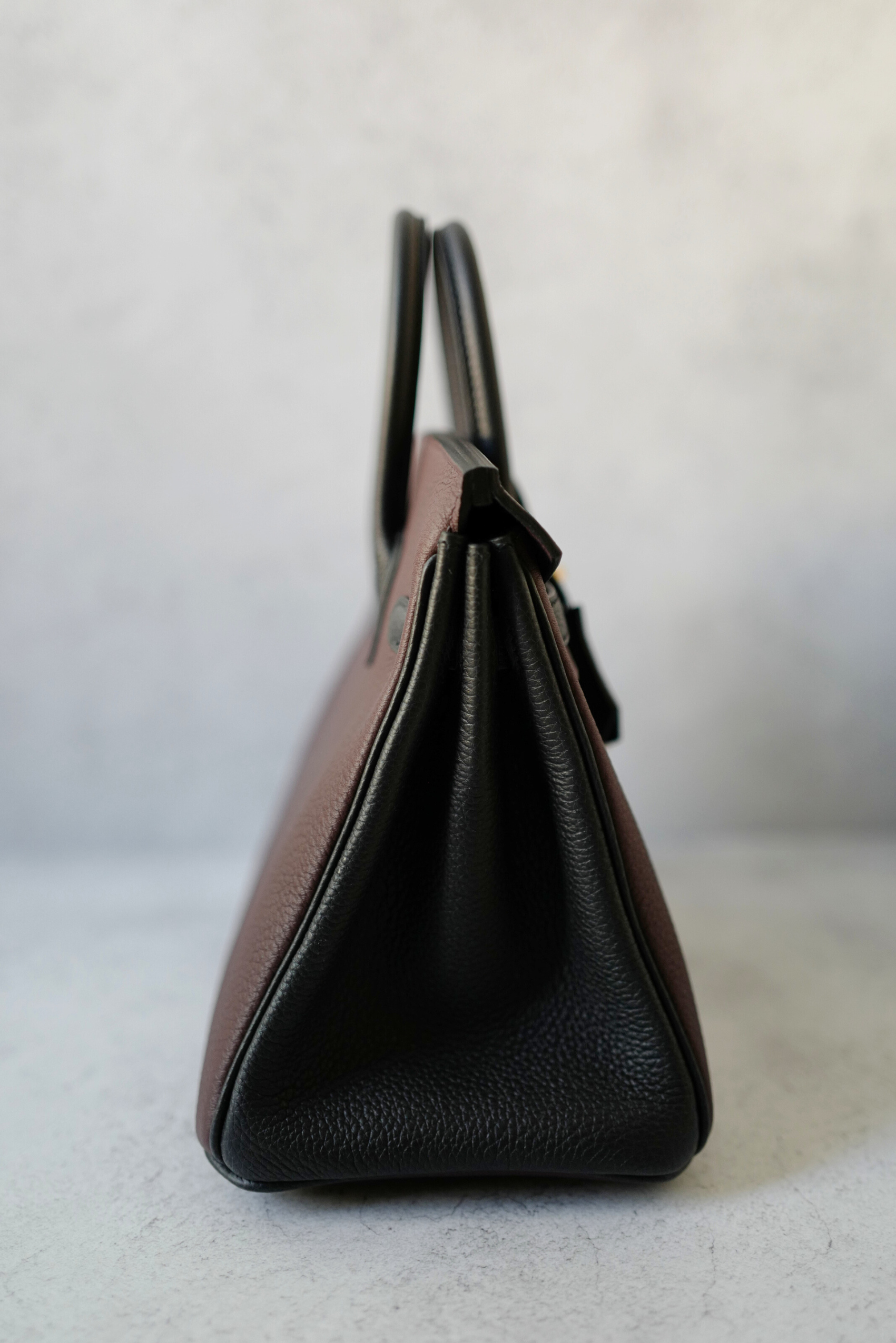 Hermès Birkin 25 HSS Rouge Sellier/Noir Black Togo Leather Gold HW Stamp K