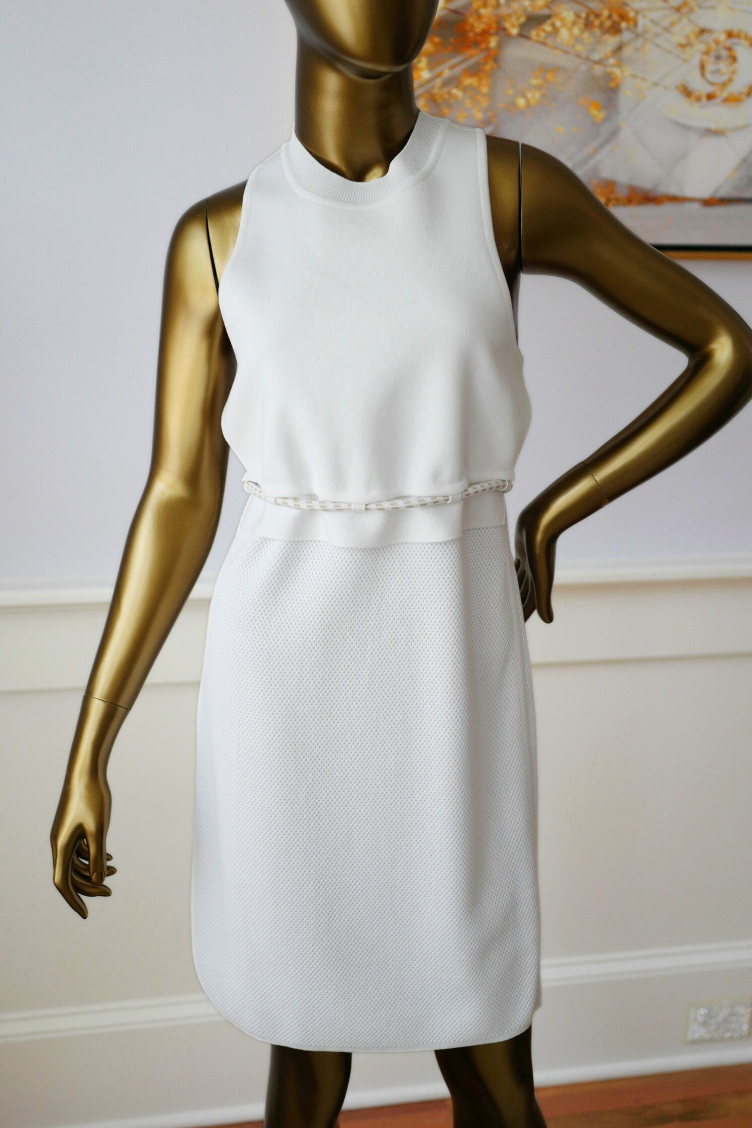 Hermes Maille Technique 91 Blanc Casse Dress size 38