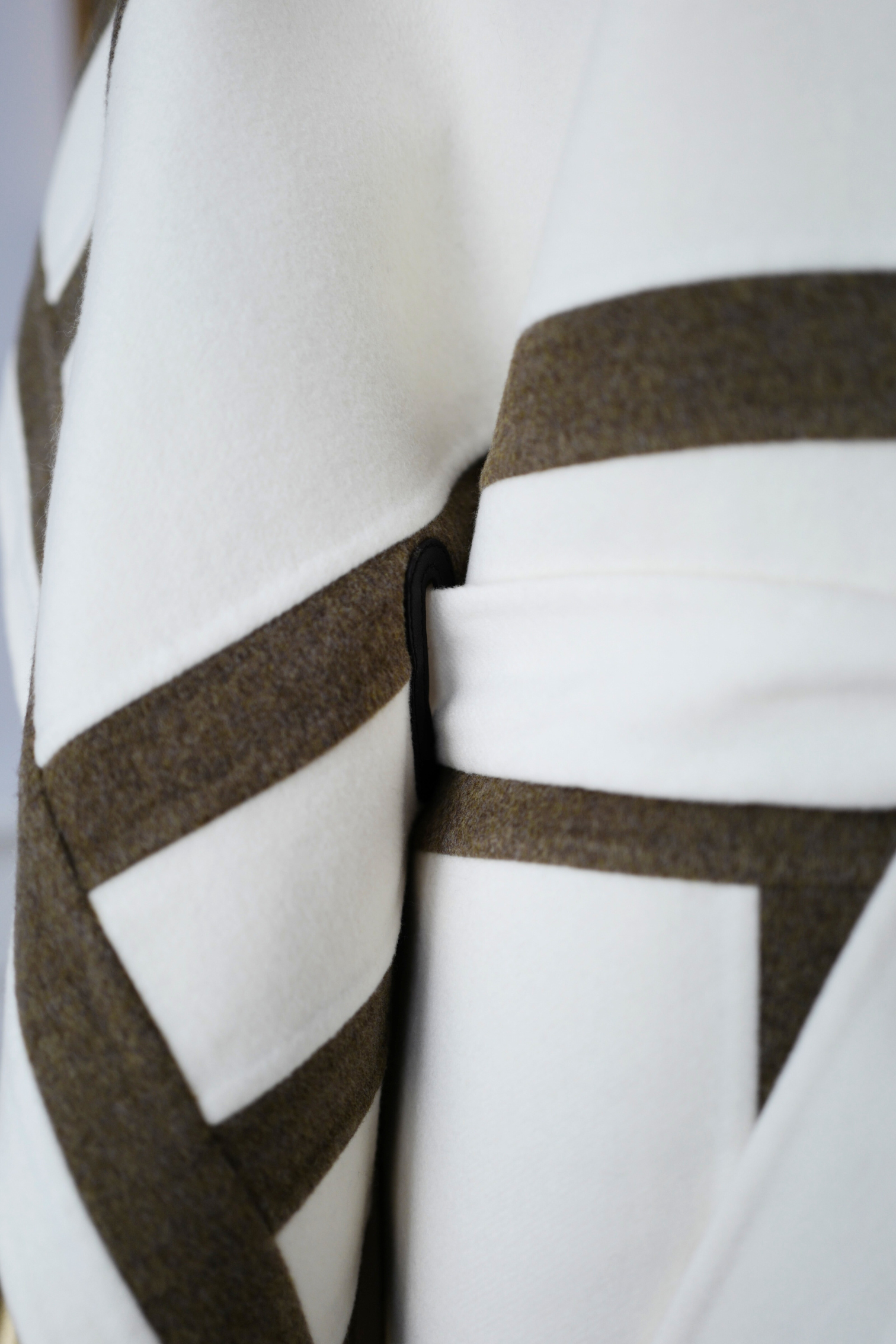 Hermes Gilet Long Inspo Poncho Cachemire Doubl91 Blanc Casse size 34 Retail $10K