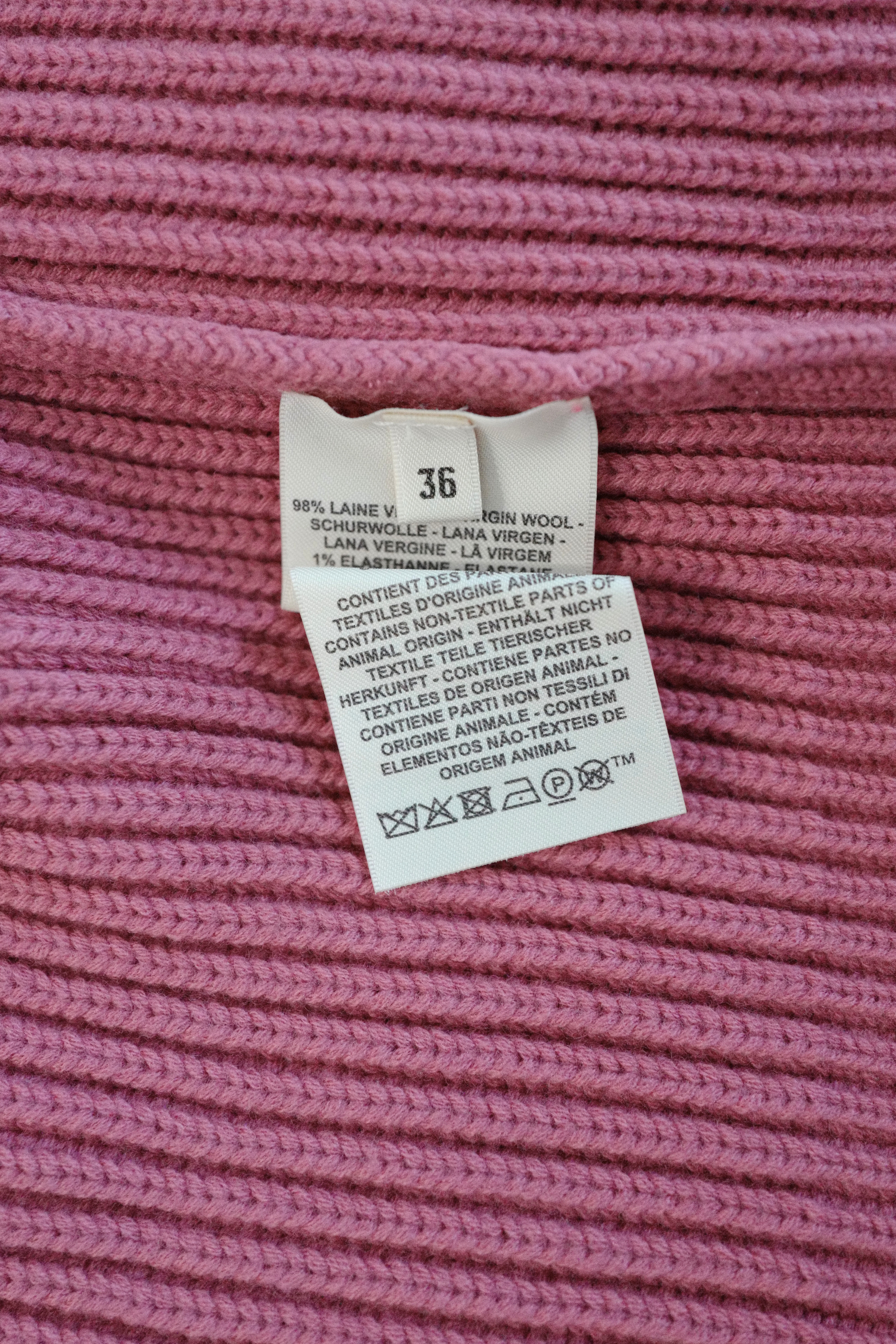 NEW Hermès Blouson Cardigan Jacket Rose Sorbet Wool with H Pockets Size 36