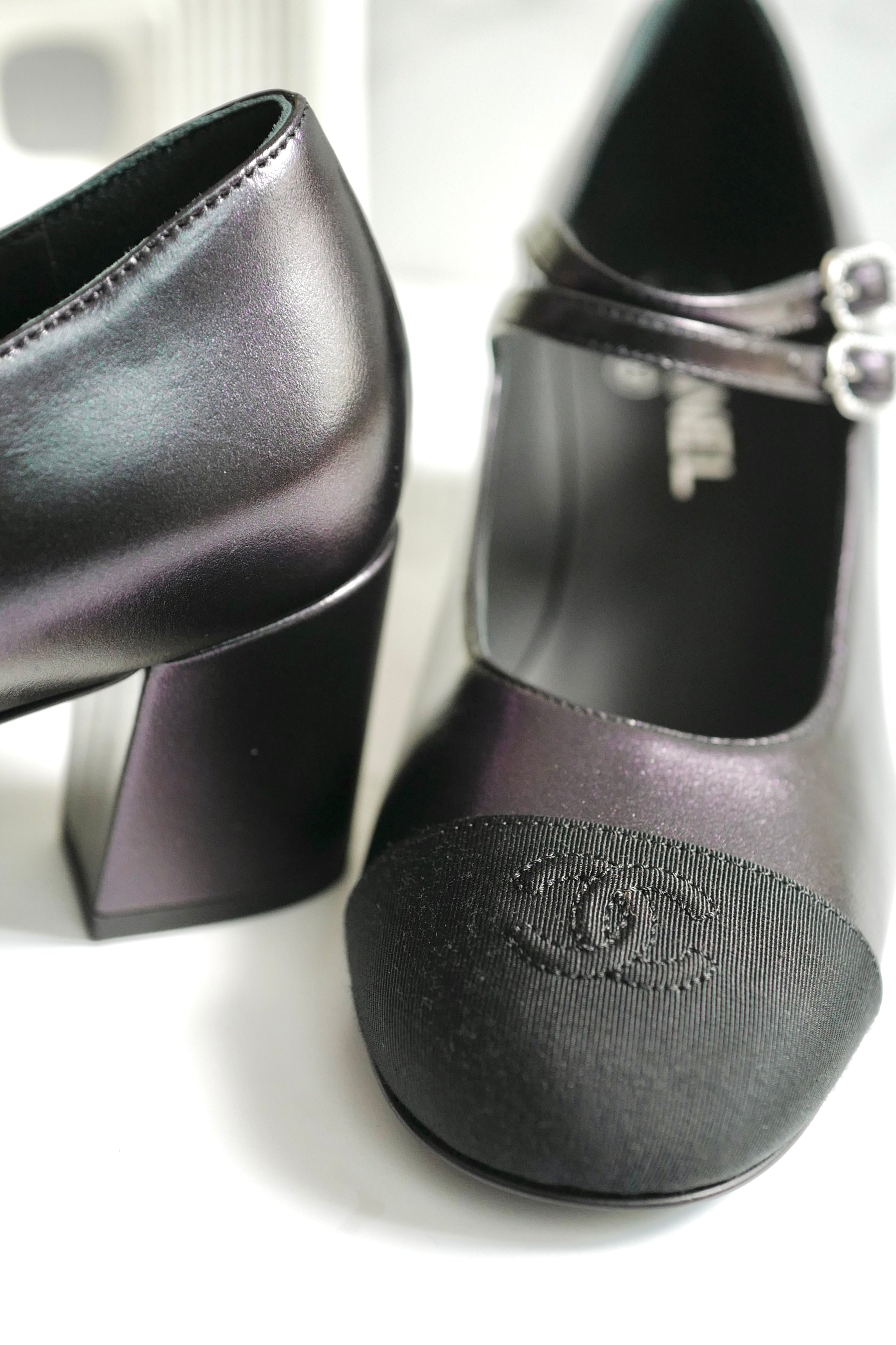 BNIB Chanel 24S Mary Jane Heels In Black Leather size 38.5 $1350