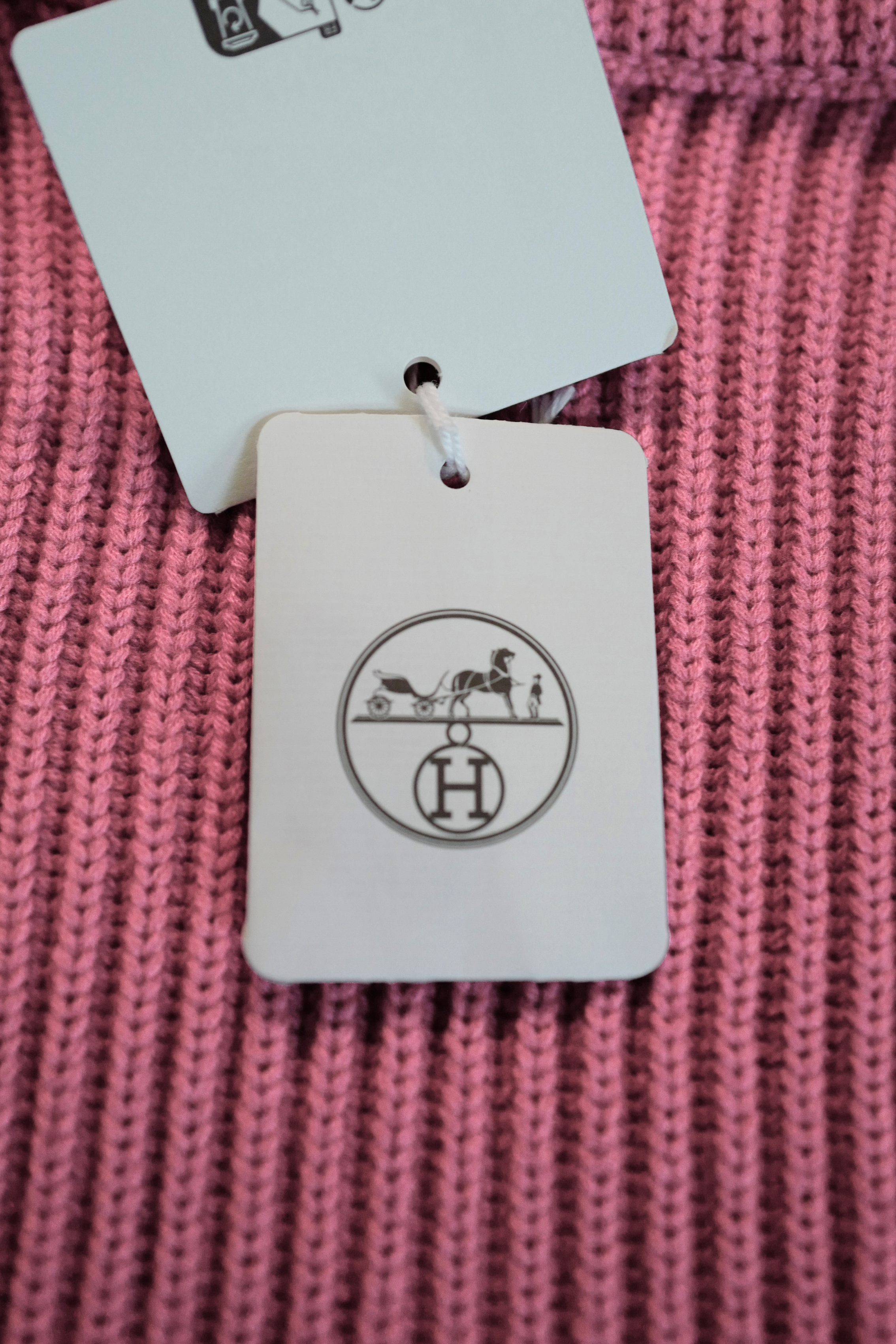 NEW Hermès Blouson Cardigan Jacket Rose Sorbet Wool with H Pockets Size 36