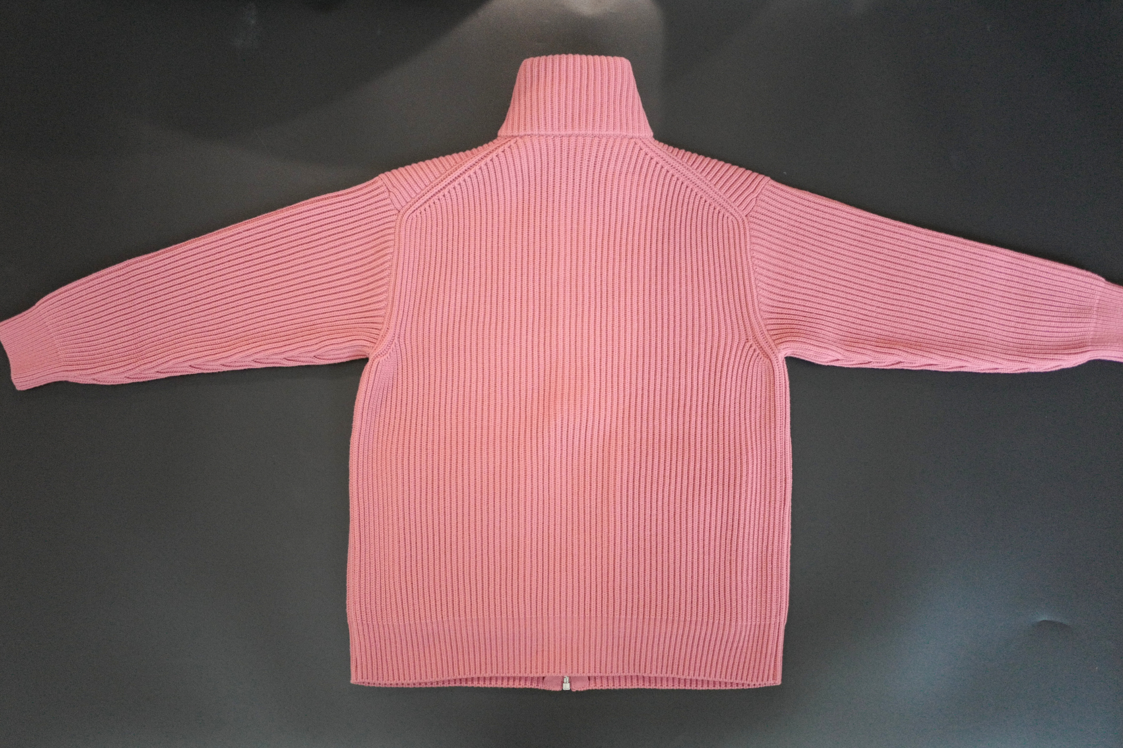 NEW Hermès Blouson Cardigan Jacket Rose Sorbet Wool with H Pockets Size 36