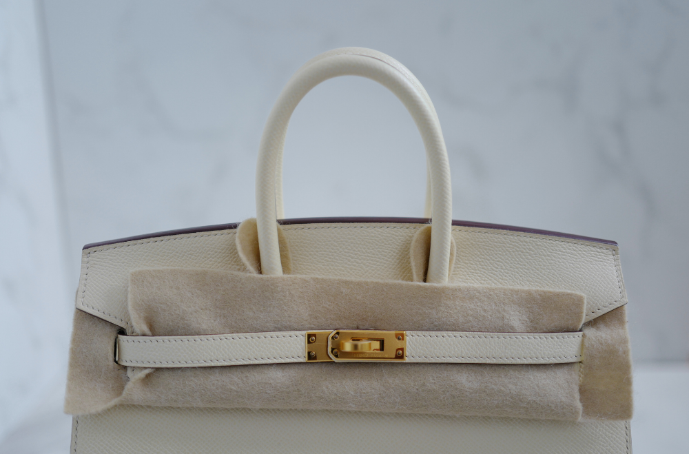 Hermes Birkin 25 Nata Epsom Sellier Gold Hardware Z Complete 2021