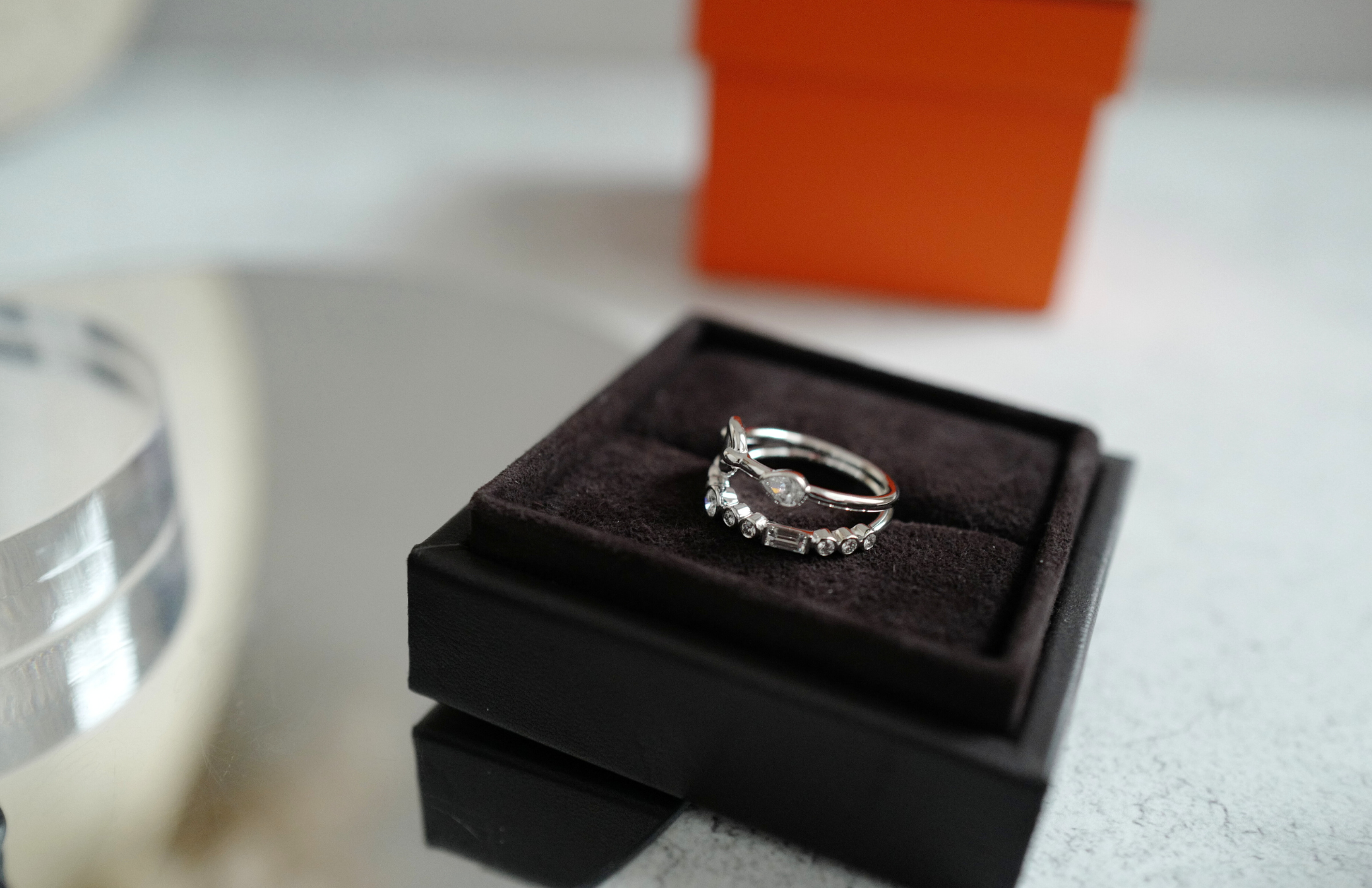 Hermès Chaine d’Ancre Chaos Fancy Ring in White Gold with Diamonds Sans Coloris Size 53