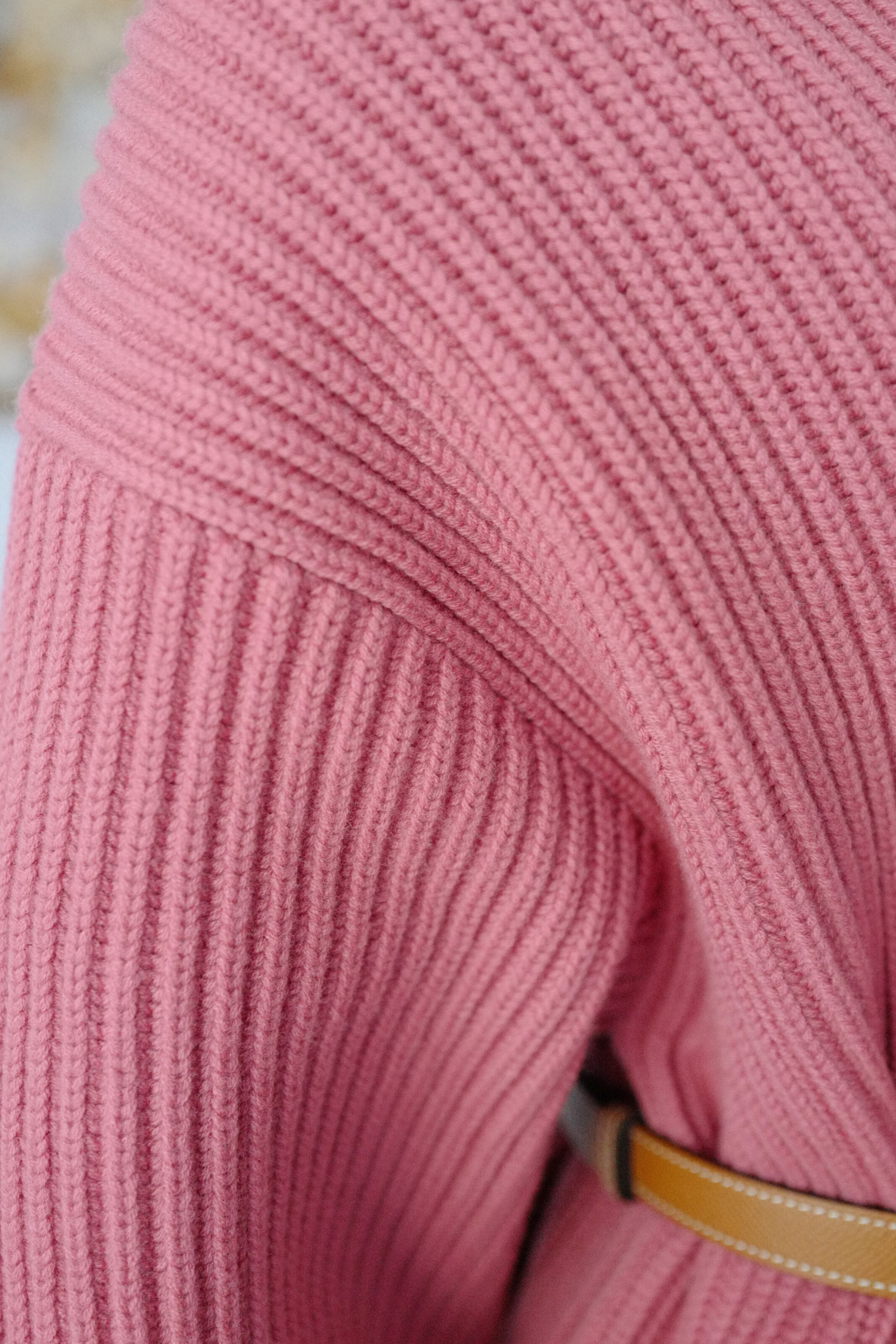 NEW Hermès Blouson Cardigan Jacket Rose Sorbet Wool with H Pockets Size 36
