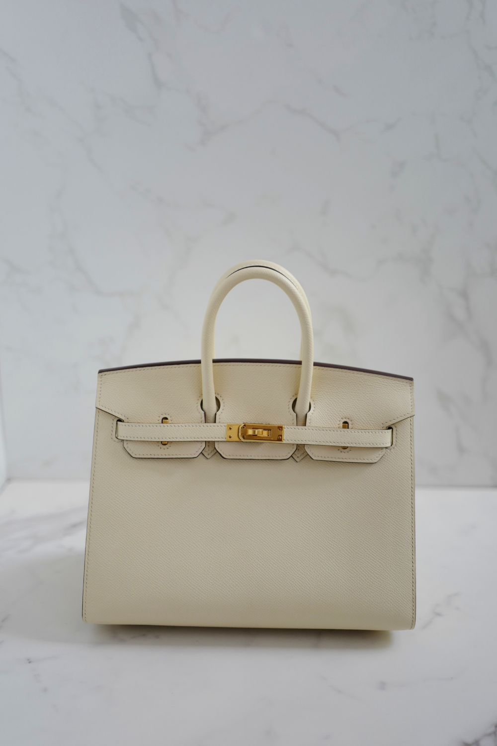 Hermes Birkin 25 Nata Epsom Sellier Gold Hardware Z Complete 2021