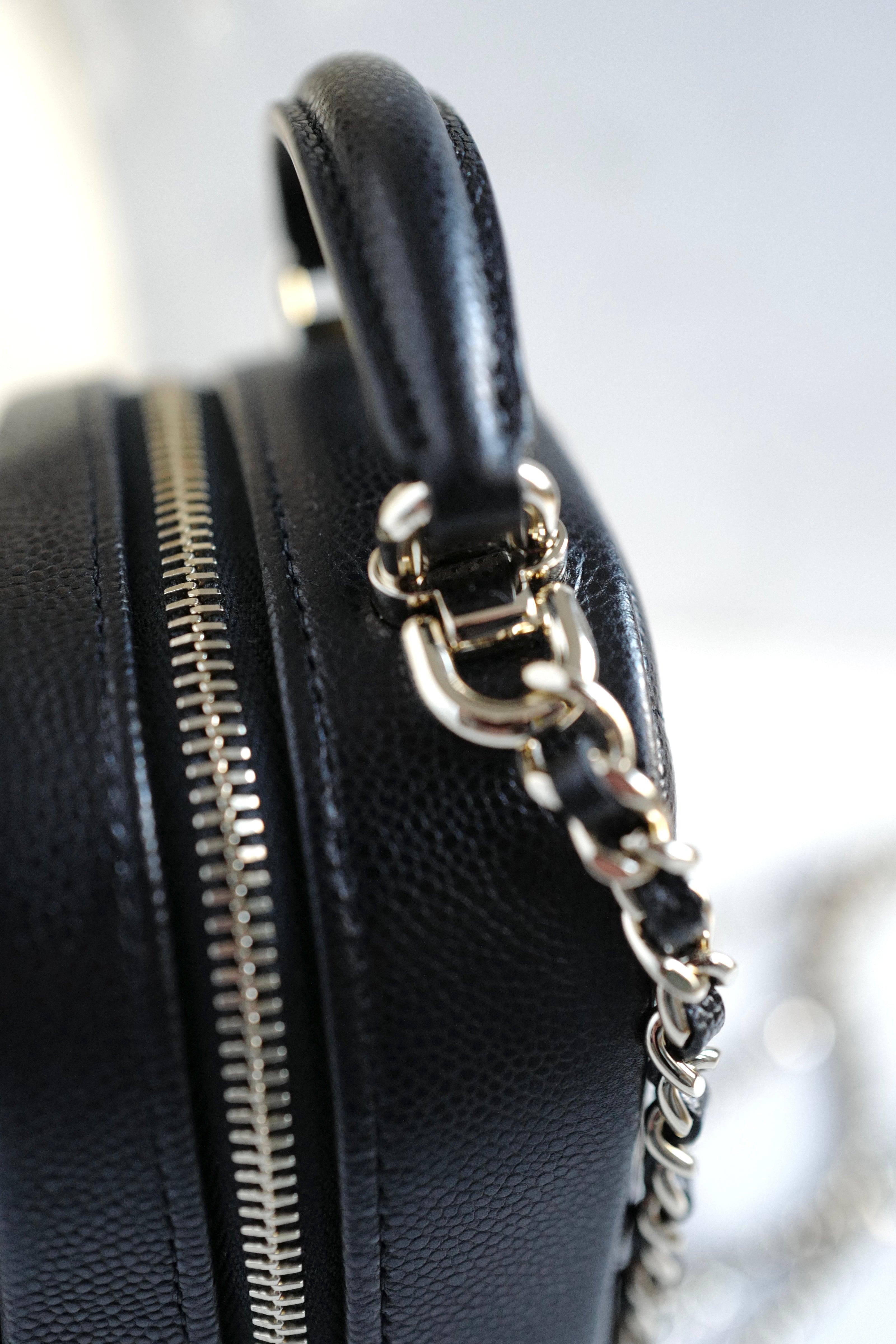 BNIB Chanel 24C Mini Backpack in Black Grained Leather with Light Gold HW