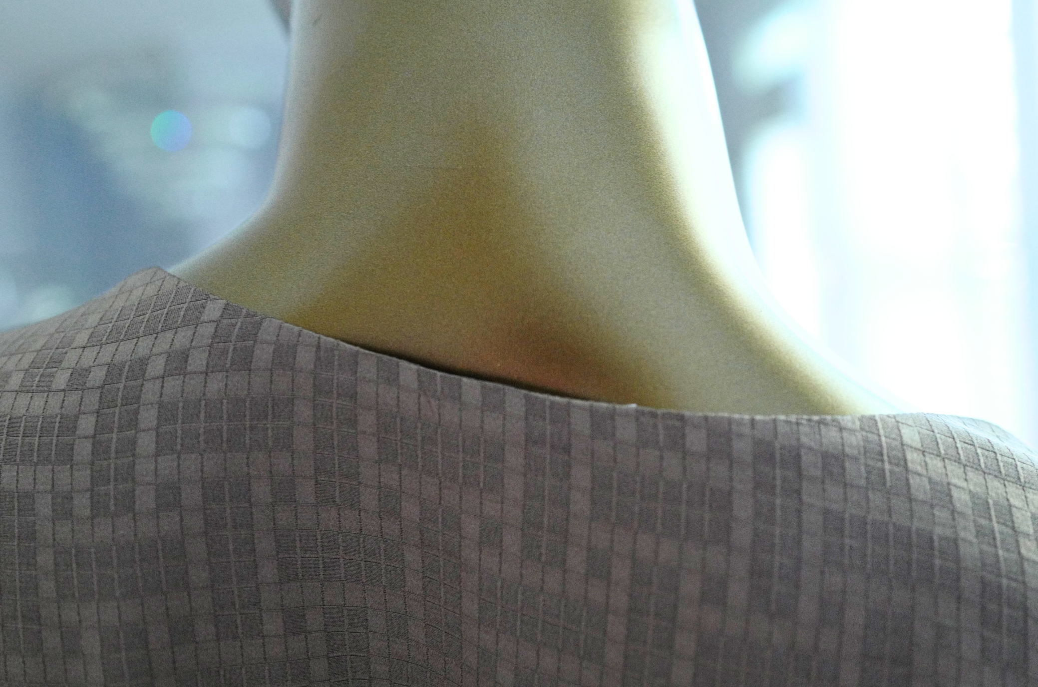 NEW Hermès Mosaique Belted Caftan Dress in Jacquard Silk Gris Étoupe Size 36