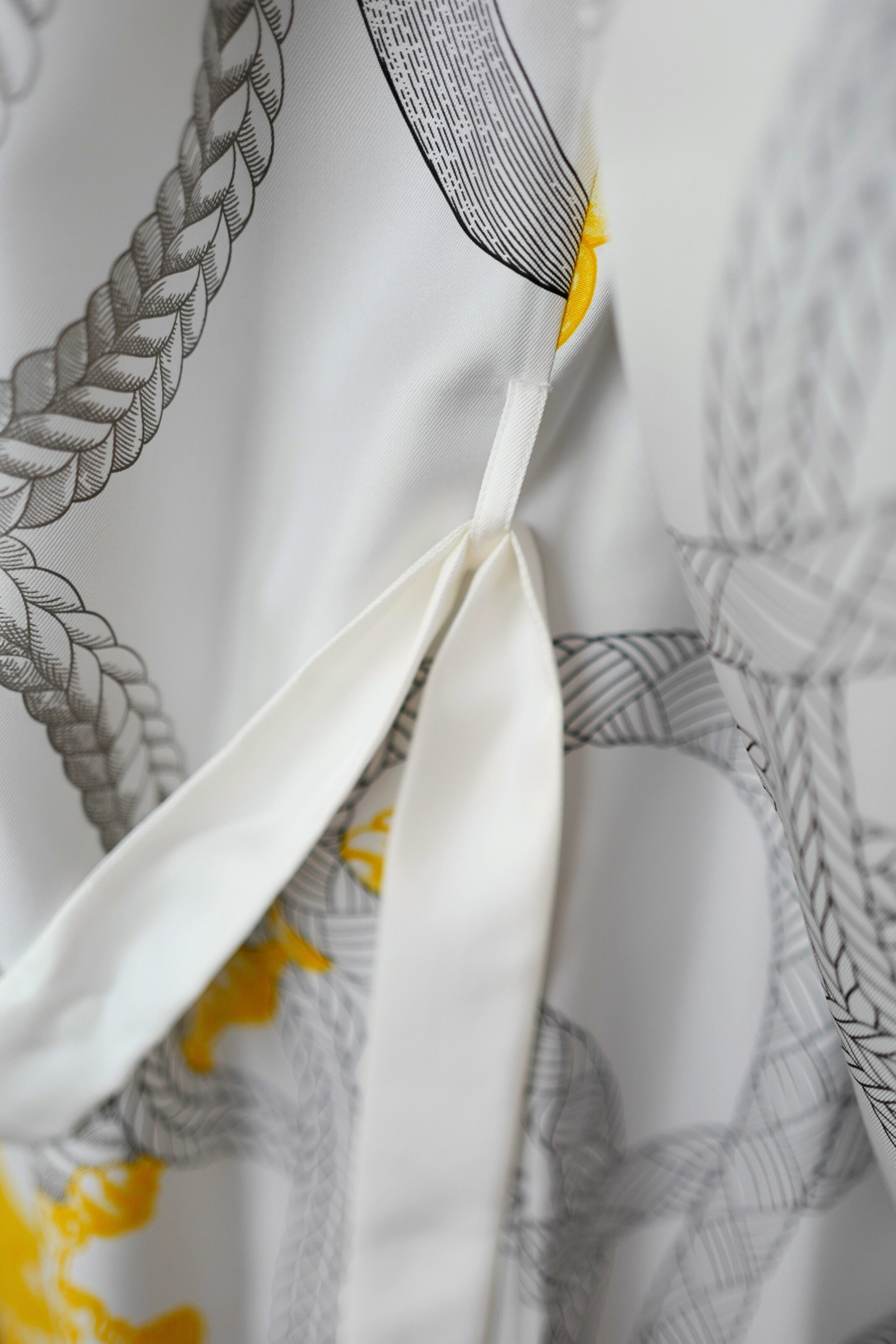 NEW Hermès "Palefroi Remix" Shirt Dress Blanc Nacre Silk Size 36