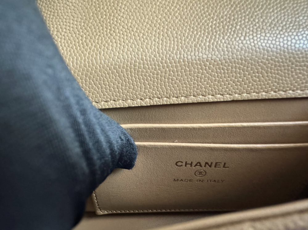 BNIB Chanel 25B Nano Coco Handle Bag – Dark Beige Caviar Leather Champagne Gold Hw