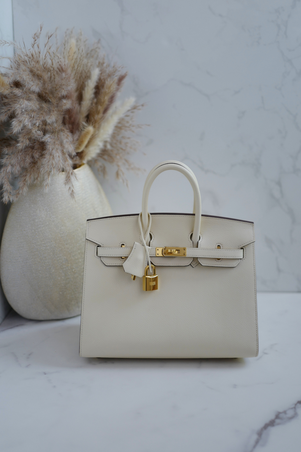 Hermes Birkin 25 Nata Epsom Sellier Gold Hardware Z Complete 2021