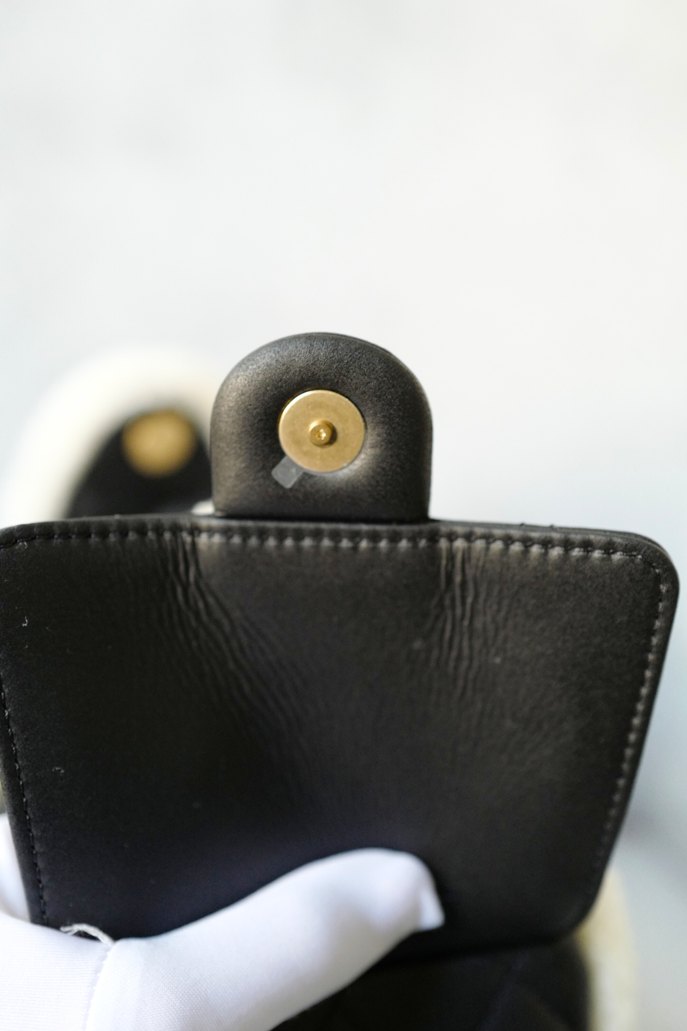 Chanel 25K Small Hobo Bag Black Calfskin with Shearling Trim Gold Hardware