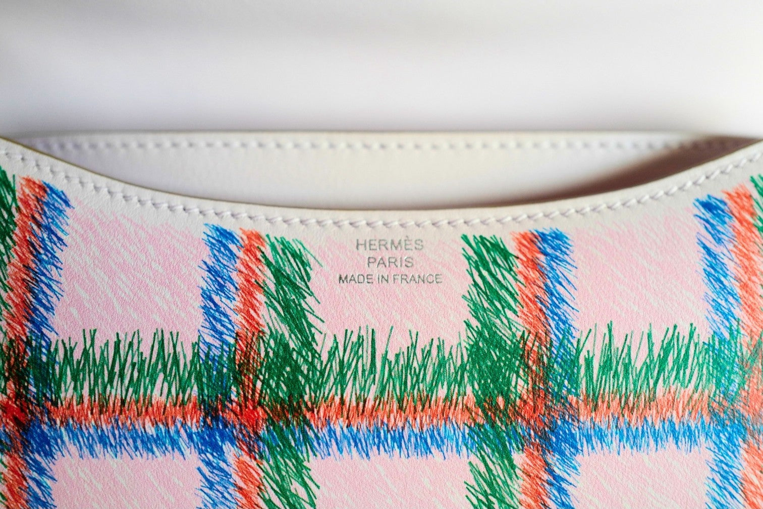 BNIB Hermès Constance 18 Mirror Tartan Pink Leather Shoulder Bag Palladium Hardware