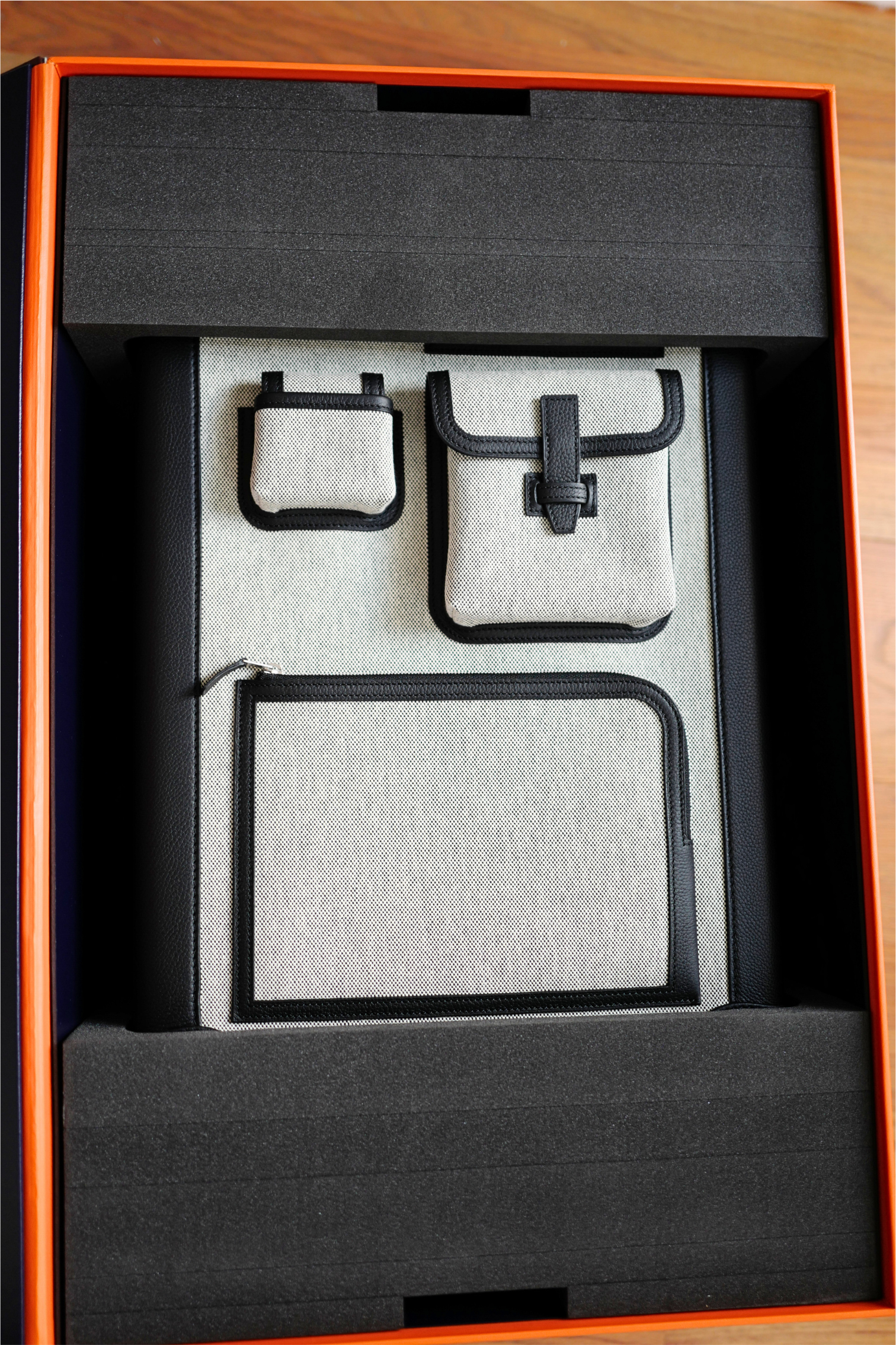 New Hermès Valise R.M.S Cabin Cargo Suitcase in Toile Noir Canvas Leather