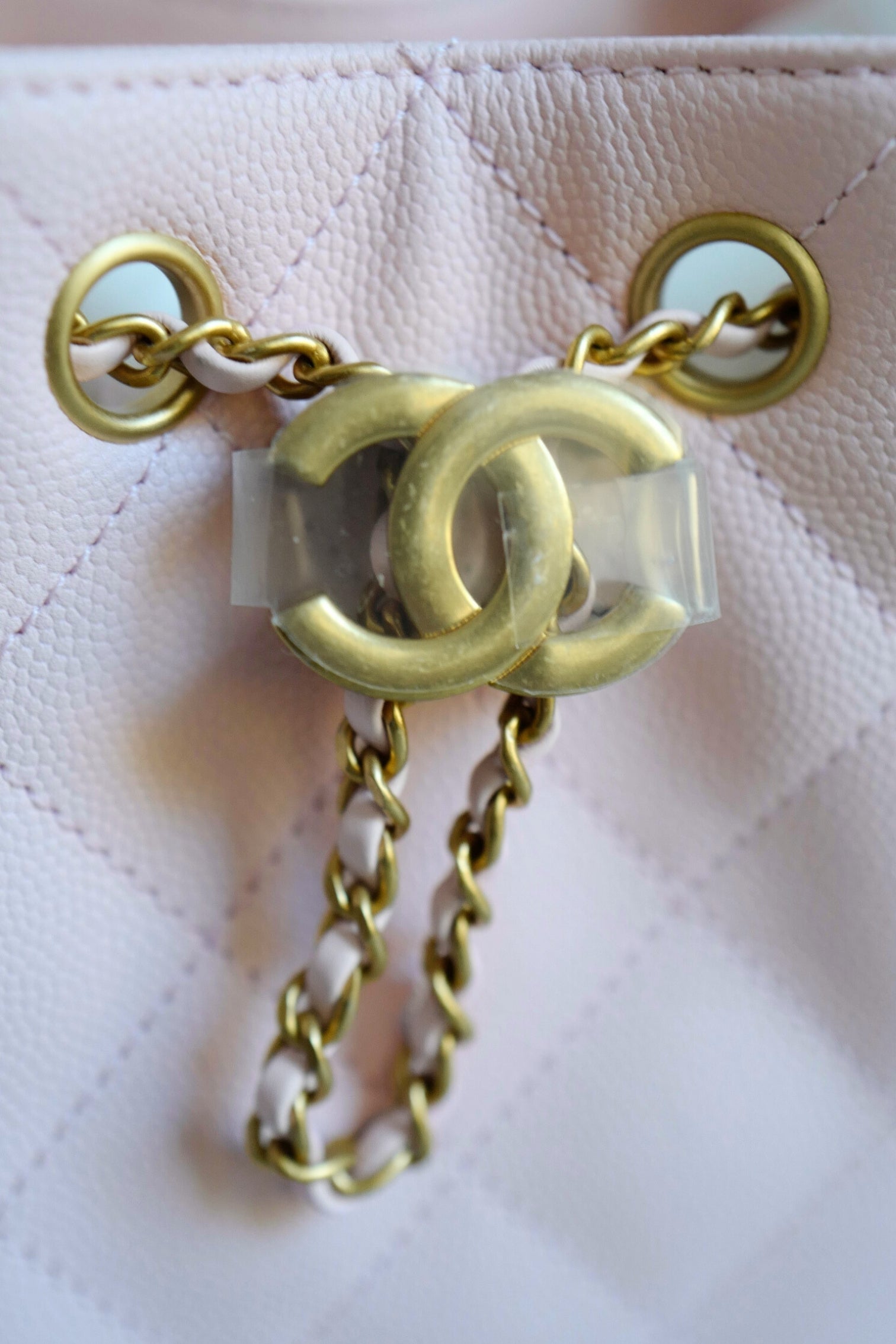 BNIB Chanel 26C Mini Hobo Bag Pink Grained Calfskin with Gold Hardware