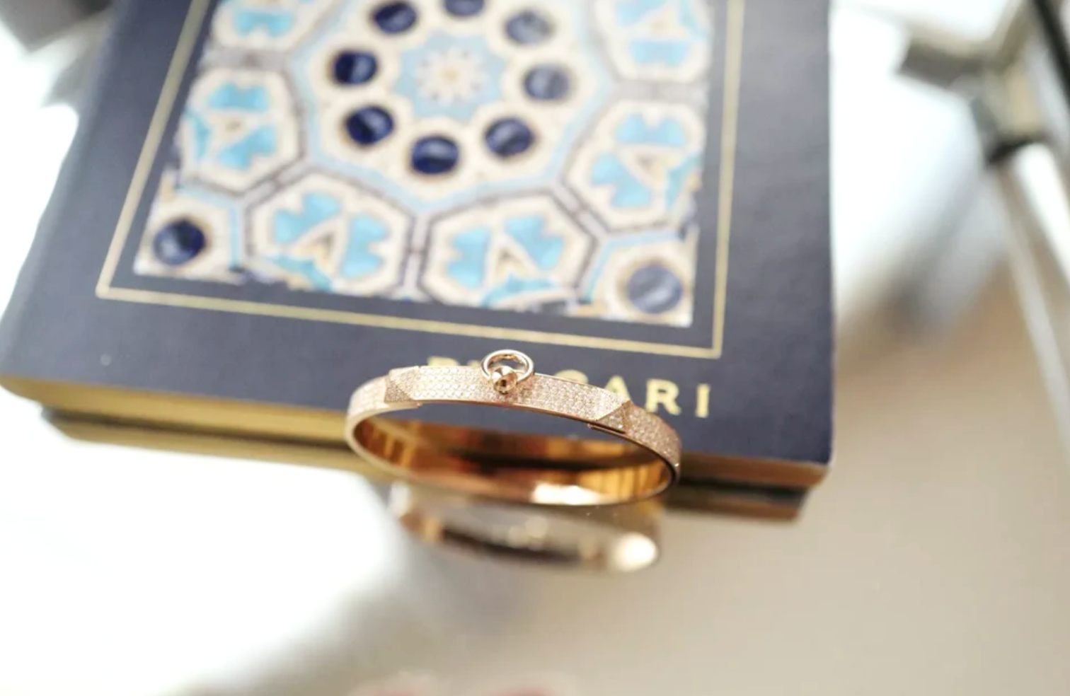 NEW Hermes Collier De Chien Bracelet Rose Gold Full Paved Diamond Small SH $60K