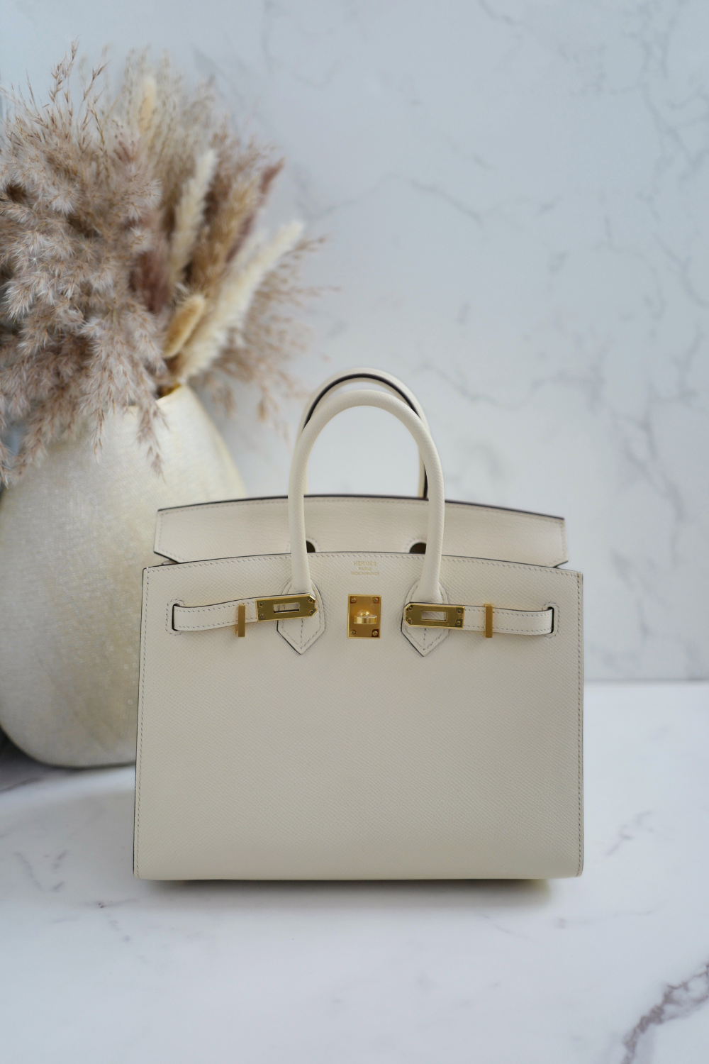 Hermes Birkin 25 Nata Epsom Sellier Gold Hardware Z Complete 2021