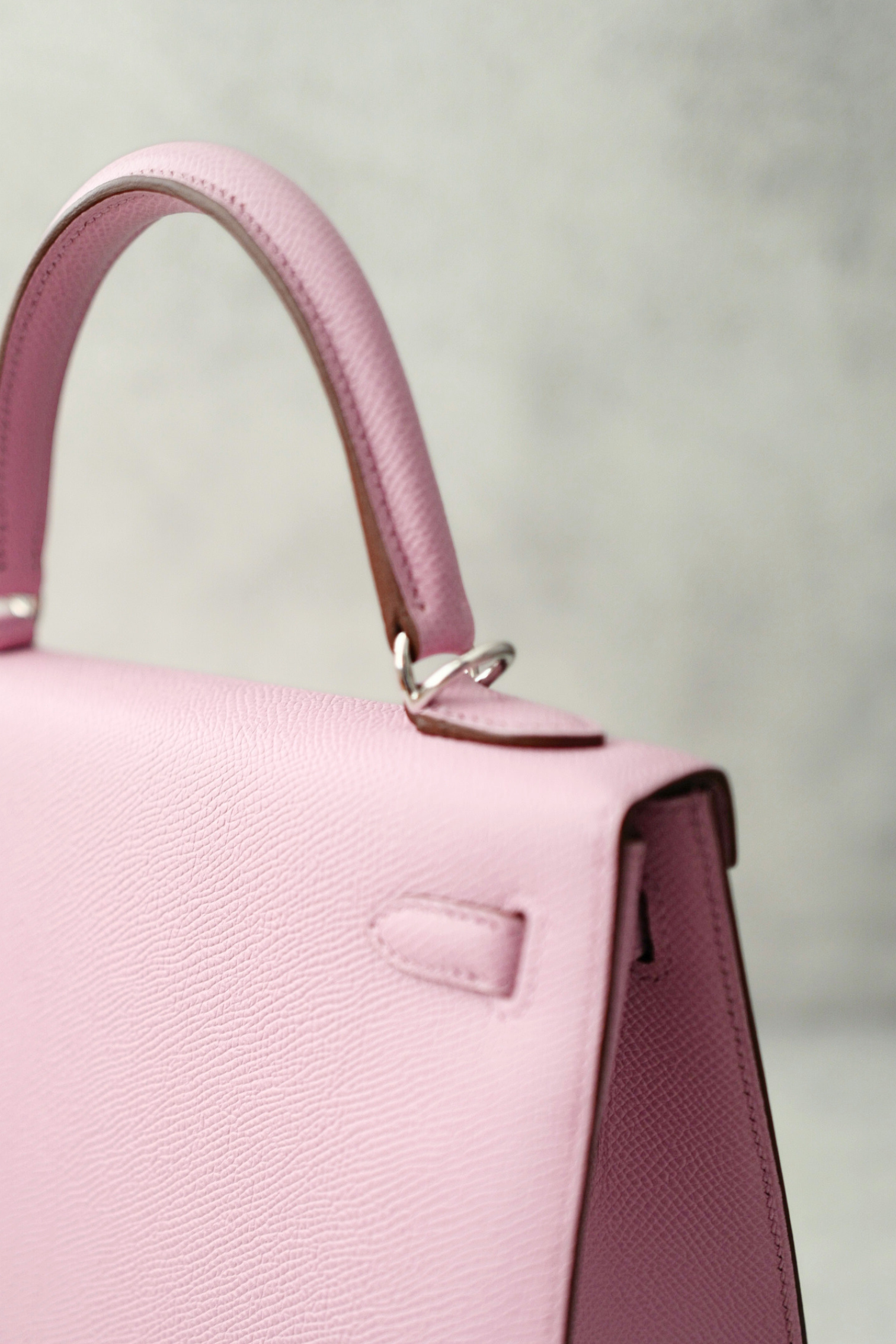 NEW Hermès Kelly 25 Sellier Mauve Sylvestre Epsom Leather Palladium Hardware Stamp U 2023