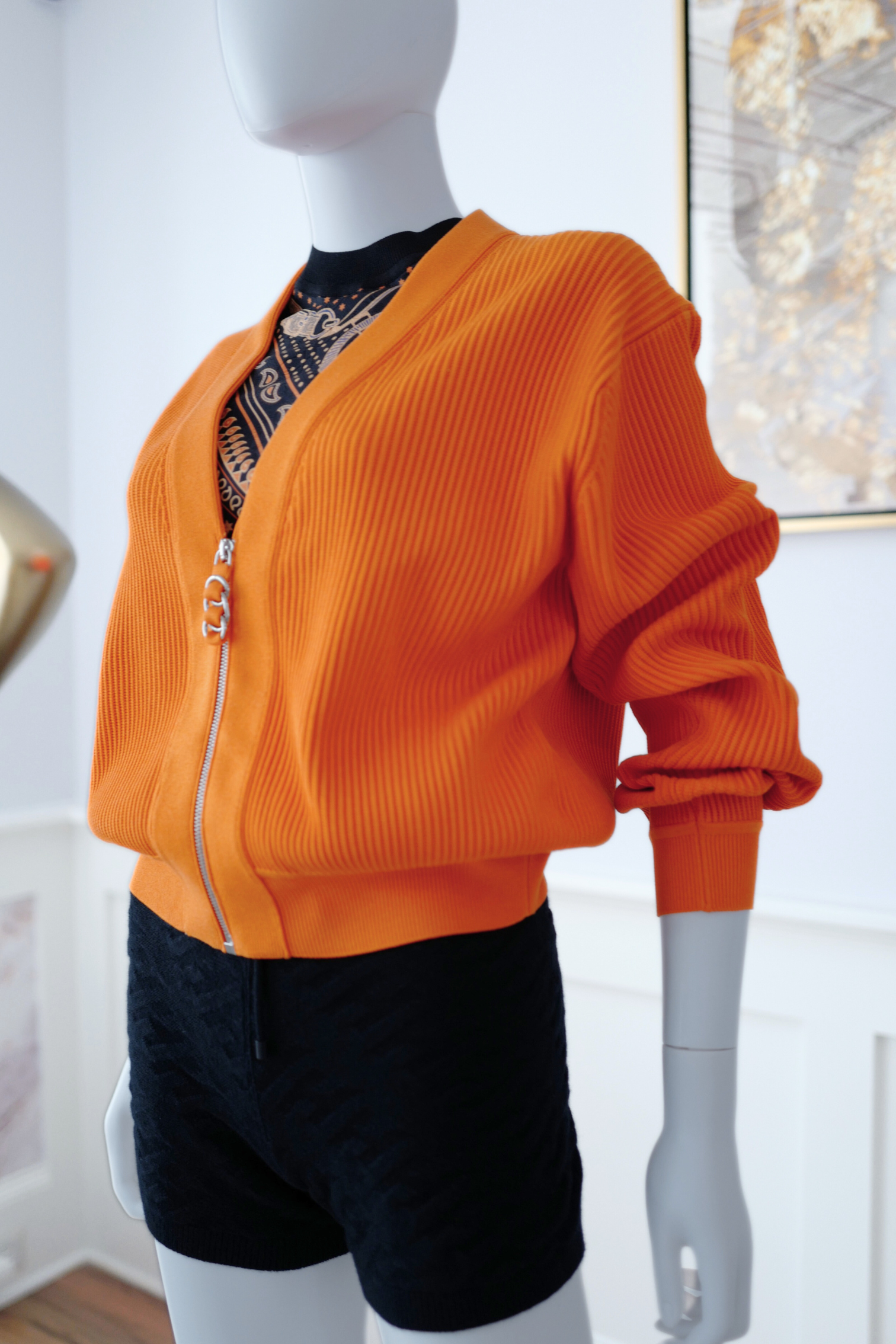 Hermes Oversized Cardigan 1M Orange VIF NEW Over 50% OFF Store Price