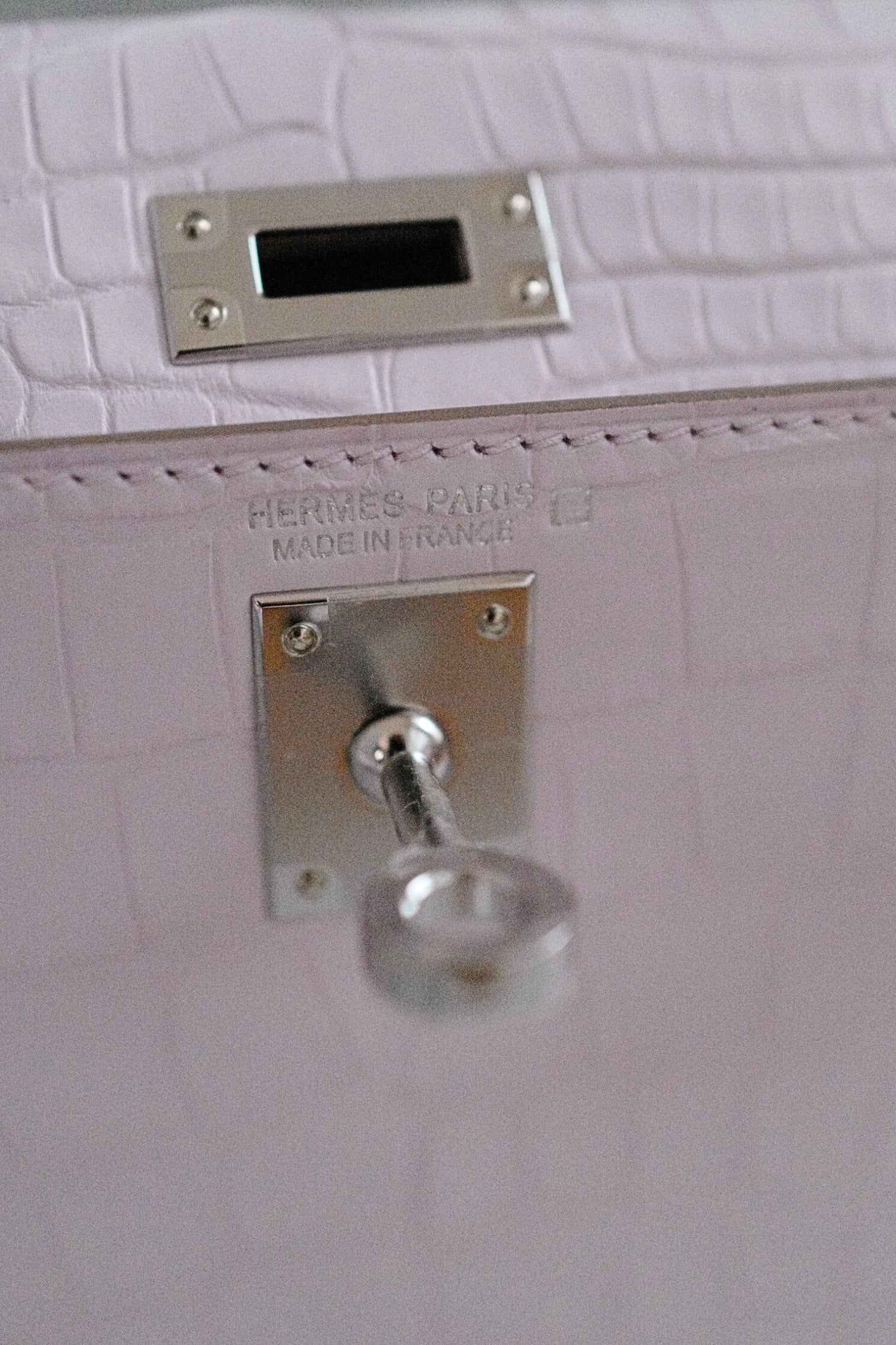 BNIB Hermès Mini Kelly 20 Mauve Pale Matte Alligator Palladium Hardware K Stamp 2025