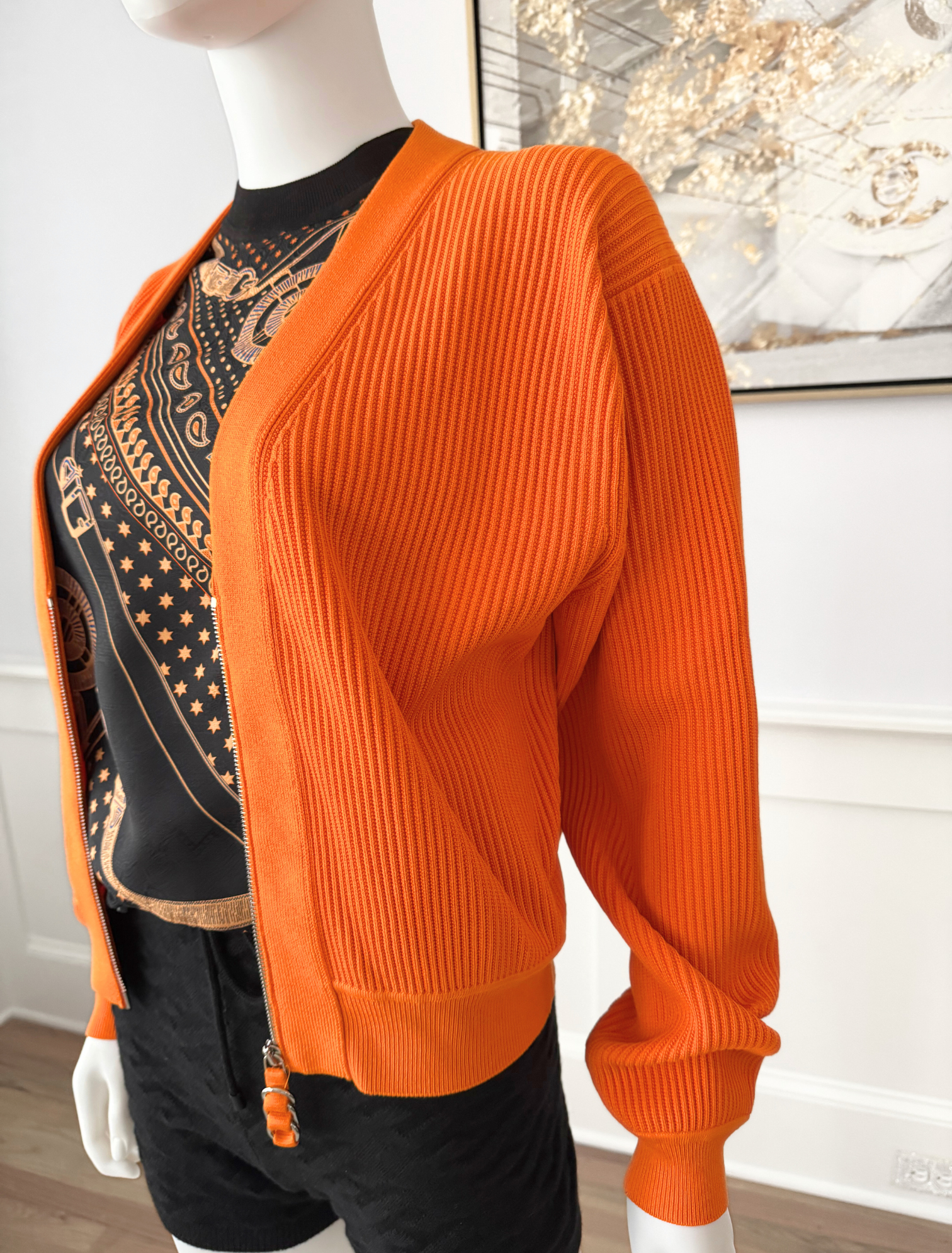 Hermes Oversized Cardigan 1M Orange VIF NEW Over 50% OFF Store Price