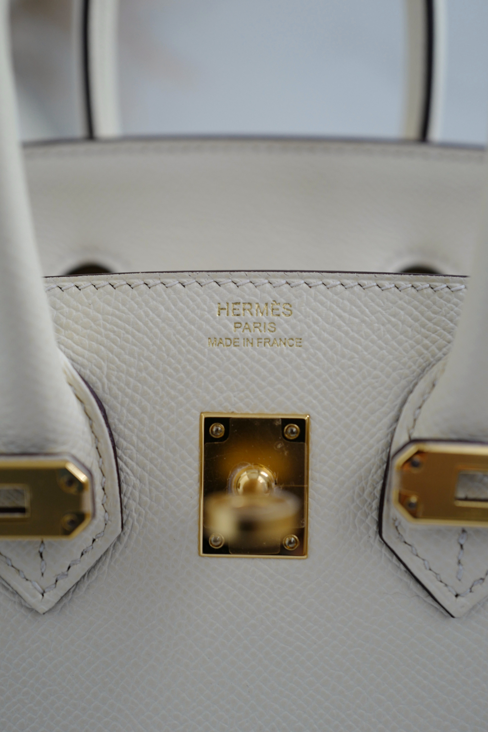 Hermes Birkin 25 Nata Epsom Sellier Gold Hardware Z Complete 2021