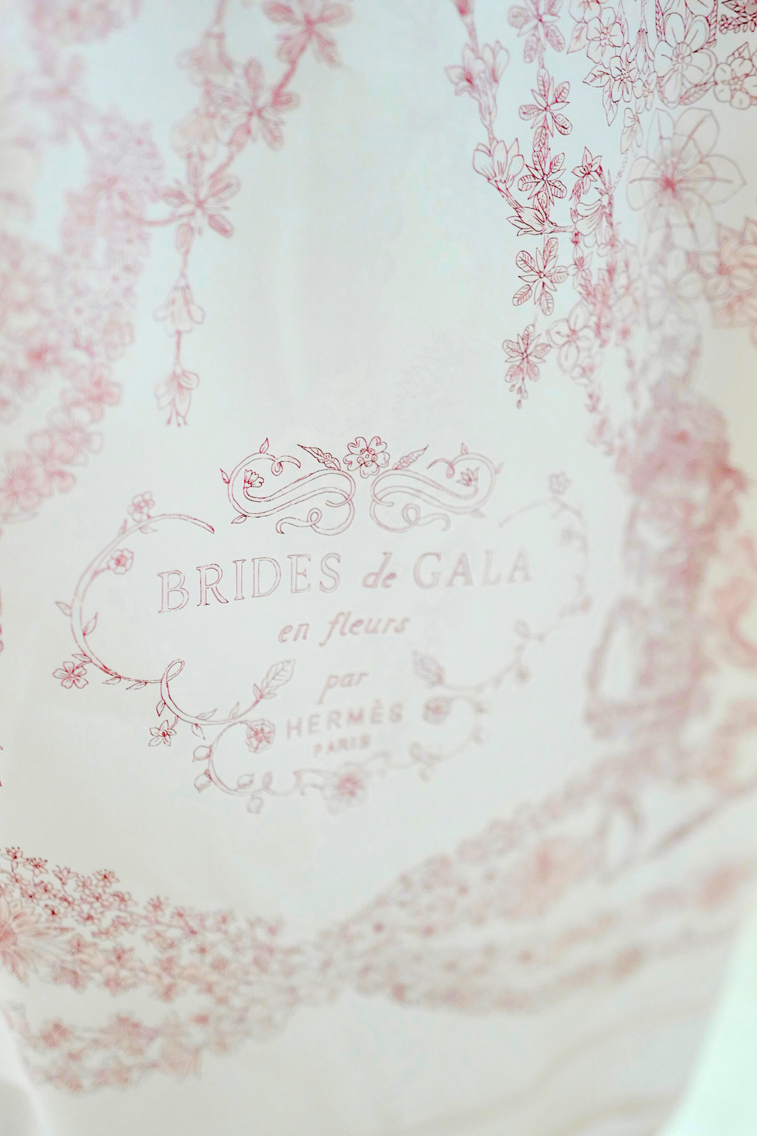 NEW Hermès "Brides de Gala en Fleurs" long-sleeve twillaine– Rose Pâle Pink- Size 34 $5K Retail