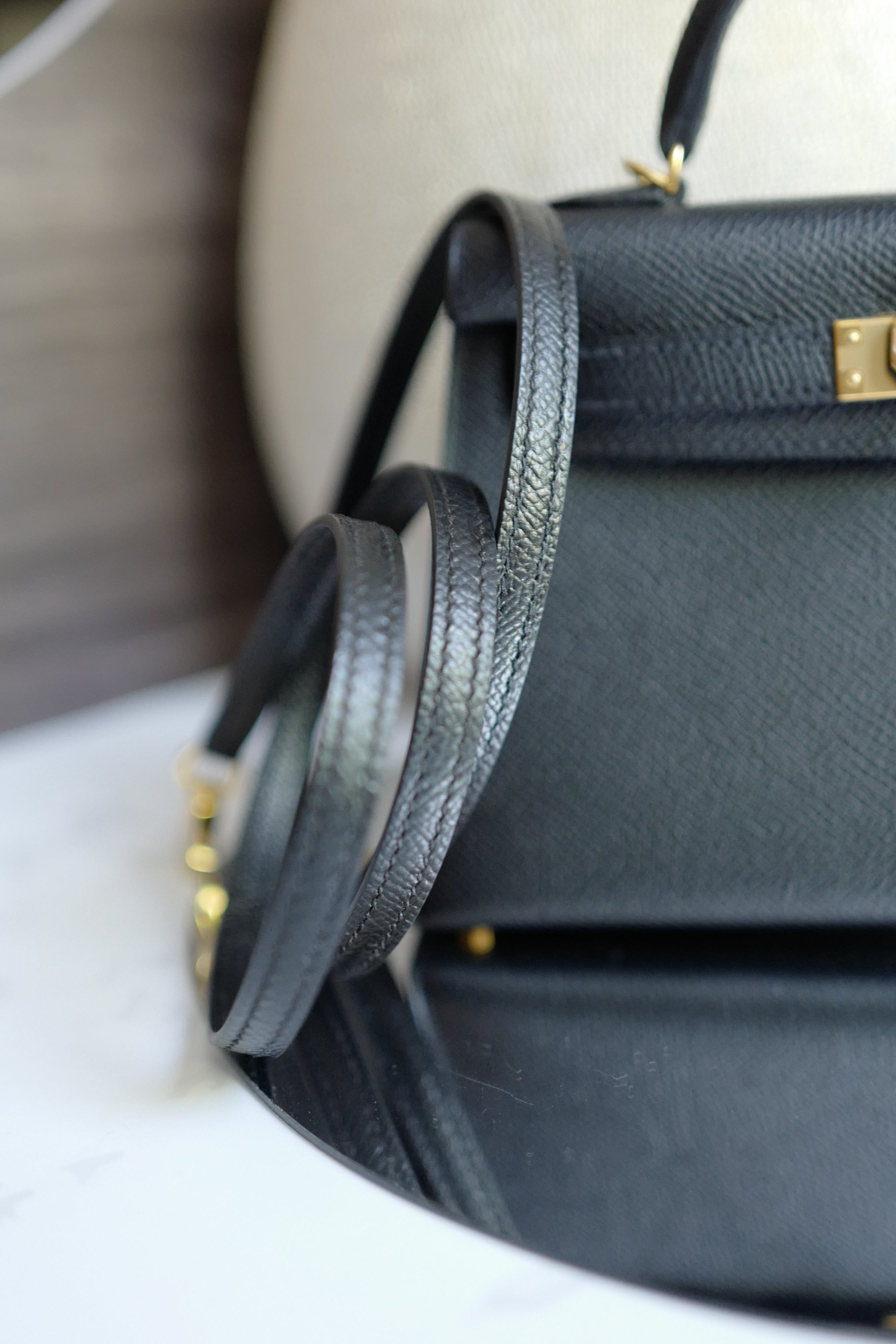Hermes Mini Kelly II in Black/Noir Epsom Leather with Gold Hardware