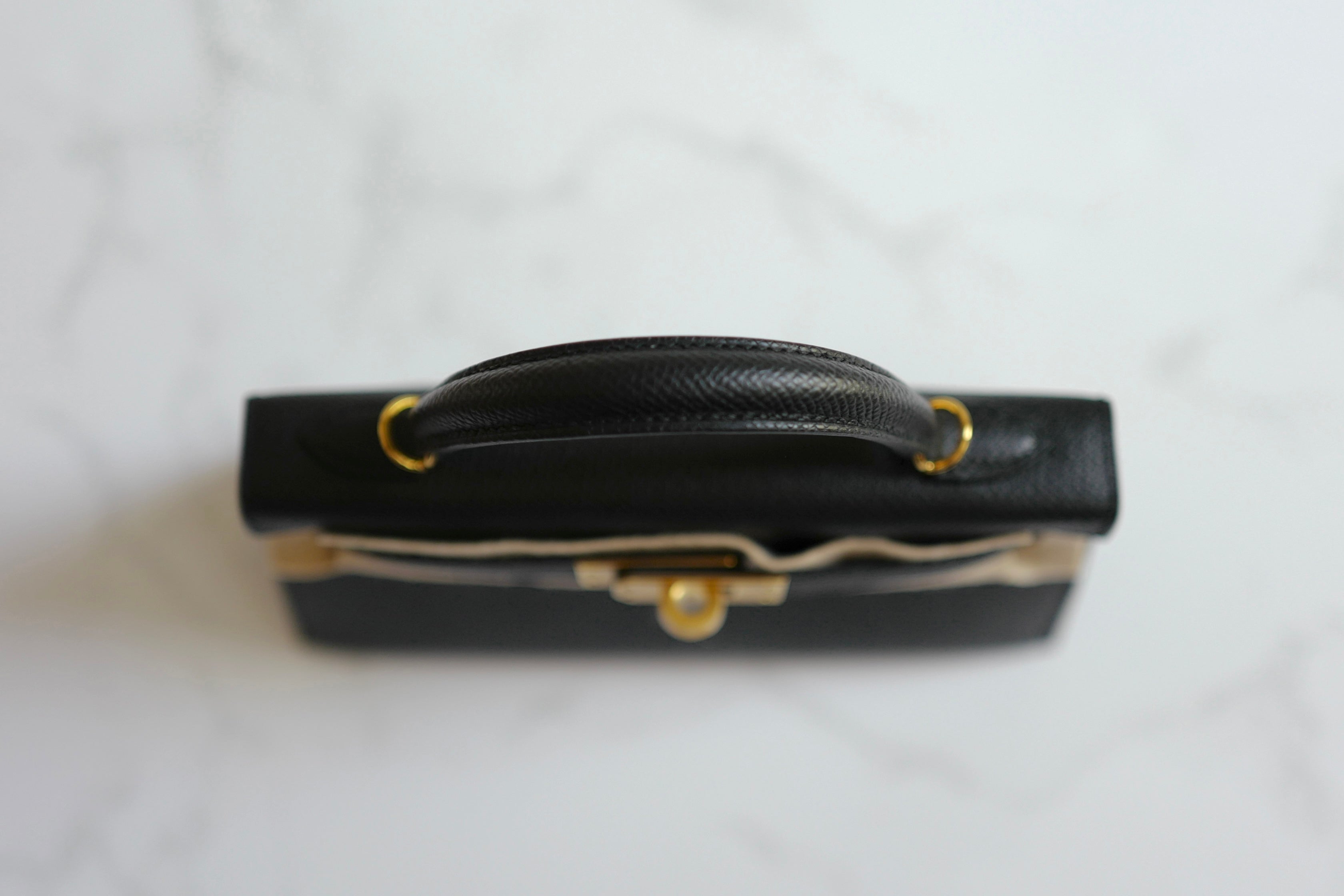 Hermes Mini Kelly II in Black/Noir Epsom Leather with Gold Hardware