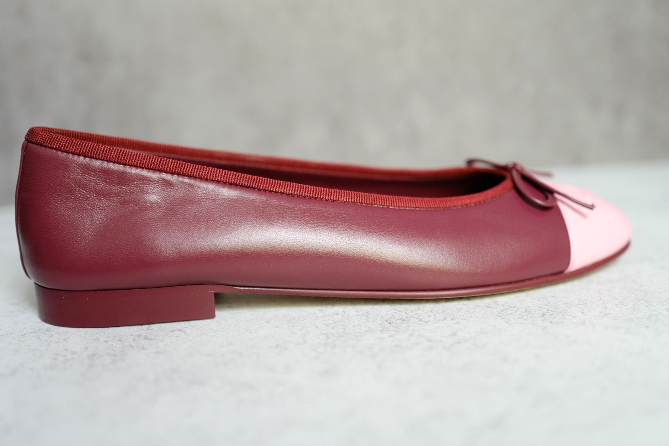 Chanel 26S Matthieu Blazy's Ballet Flats Burgundy Pink Lambskin Size 38C