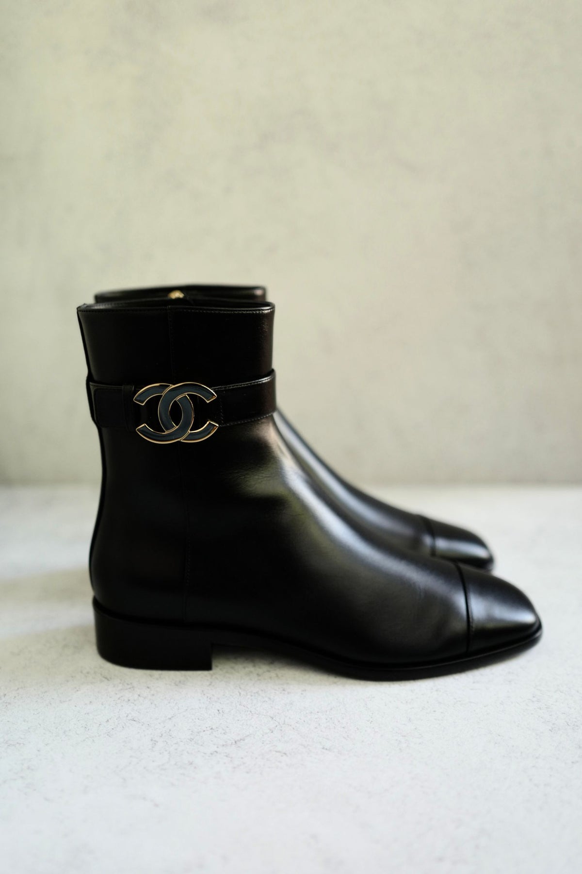 BNIB Chanel 26K Short Boots Black Calfskin Leather Size 38